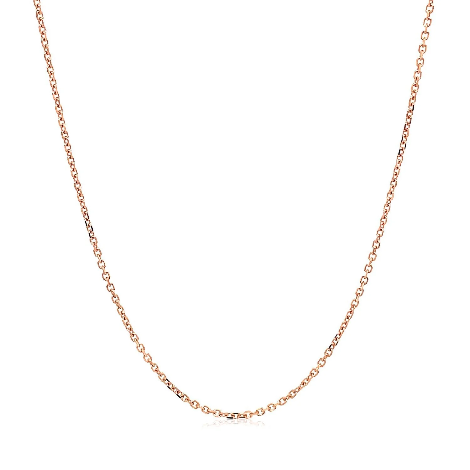 14k Rose Gold Diamond Cut Cable Link Chain 1.1mm - Image 2