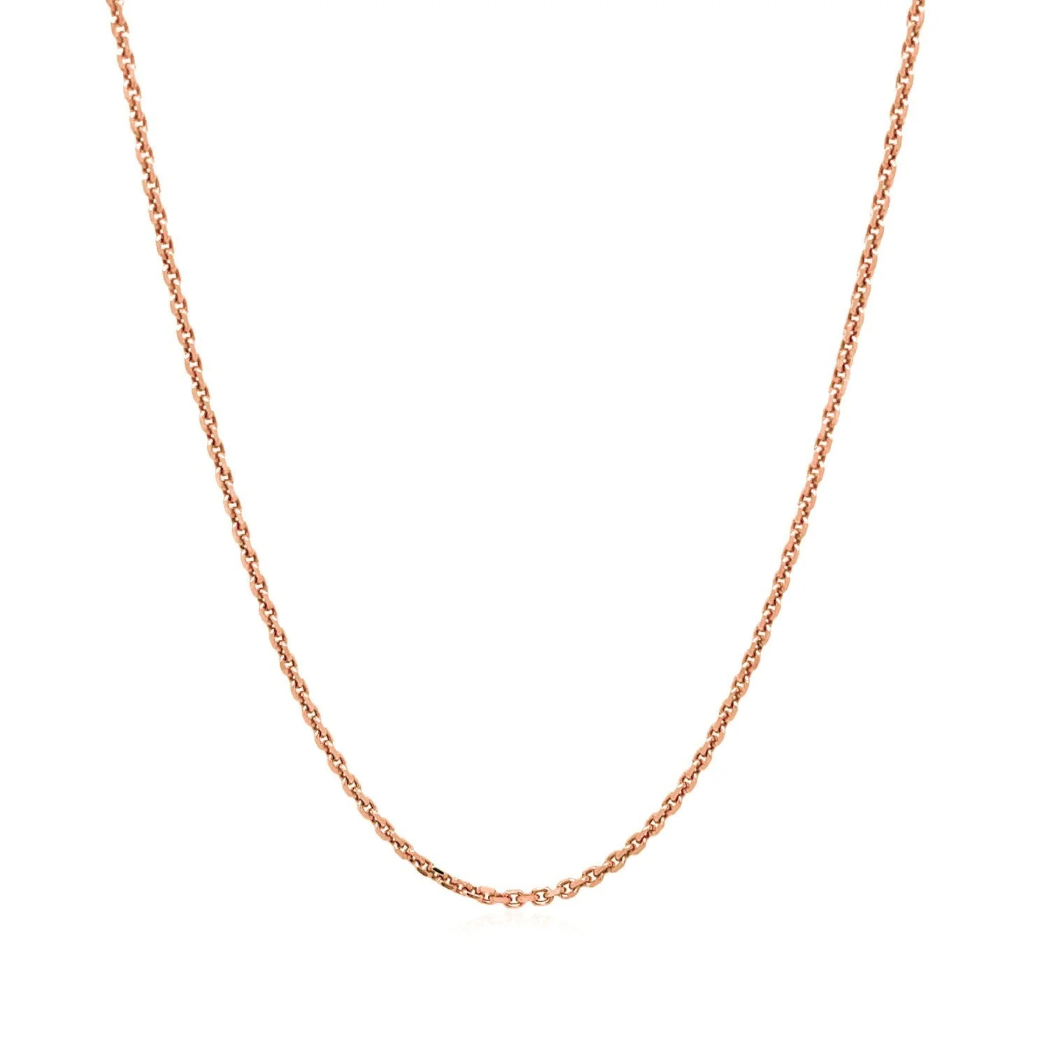 14k Rose Gold Diamond Cut Cable Link Chain 1.3mm - Image 2