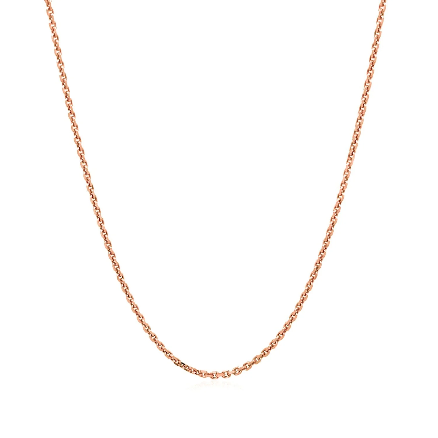 14k Rose Gold Diamond Cut Cable Link Chain 1.3mm - Image 8