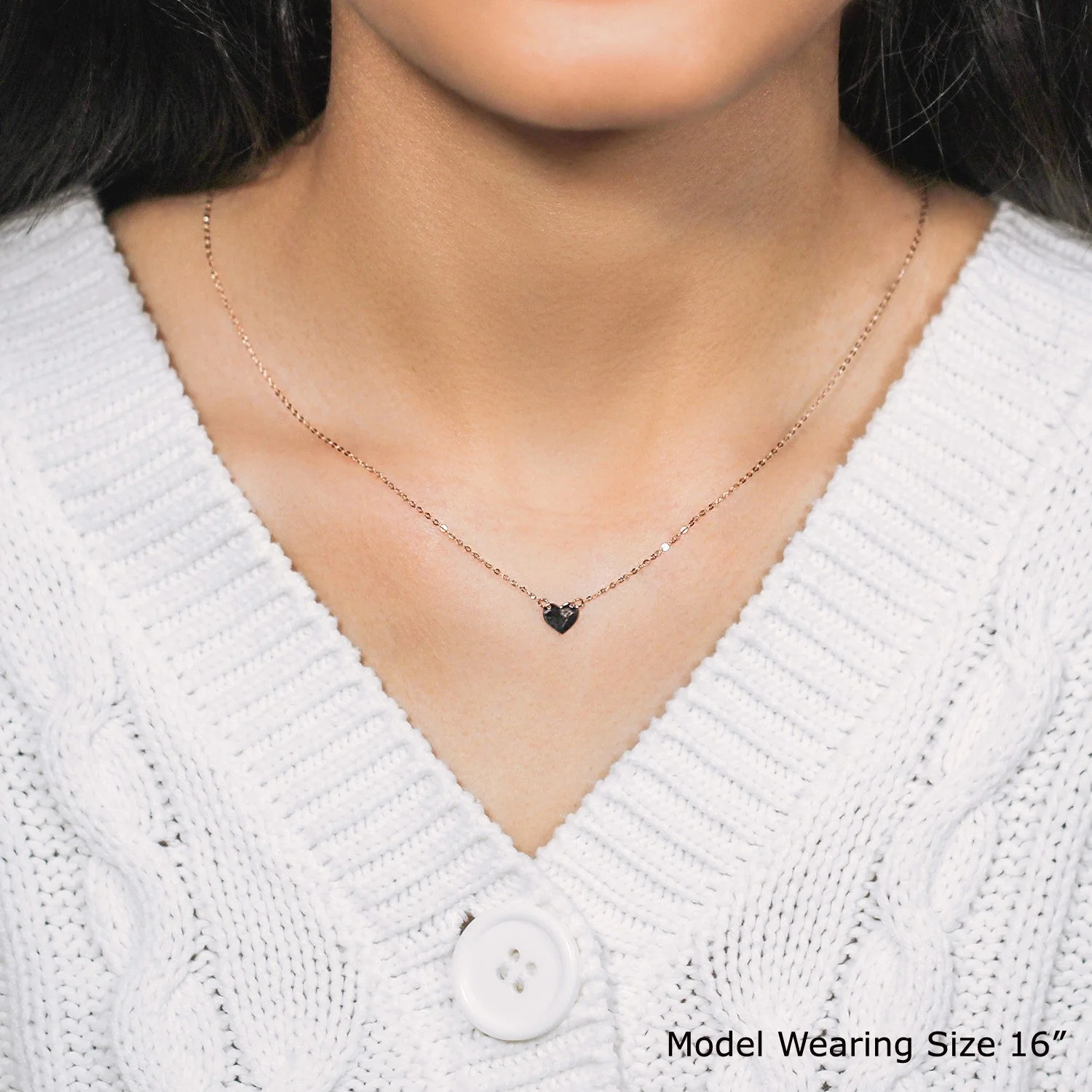 14k Rose Gold Polished Mini Heart Necklace - Image 13