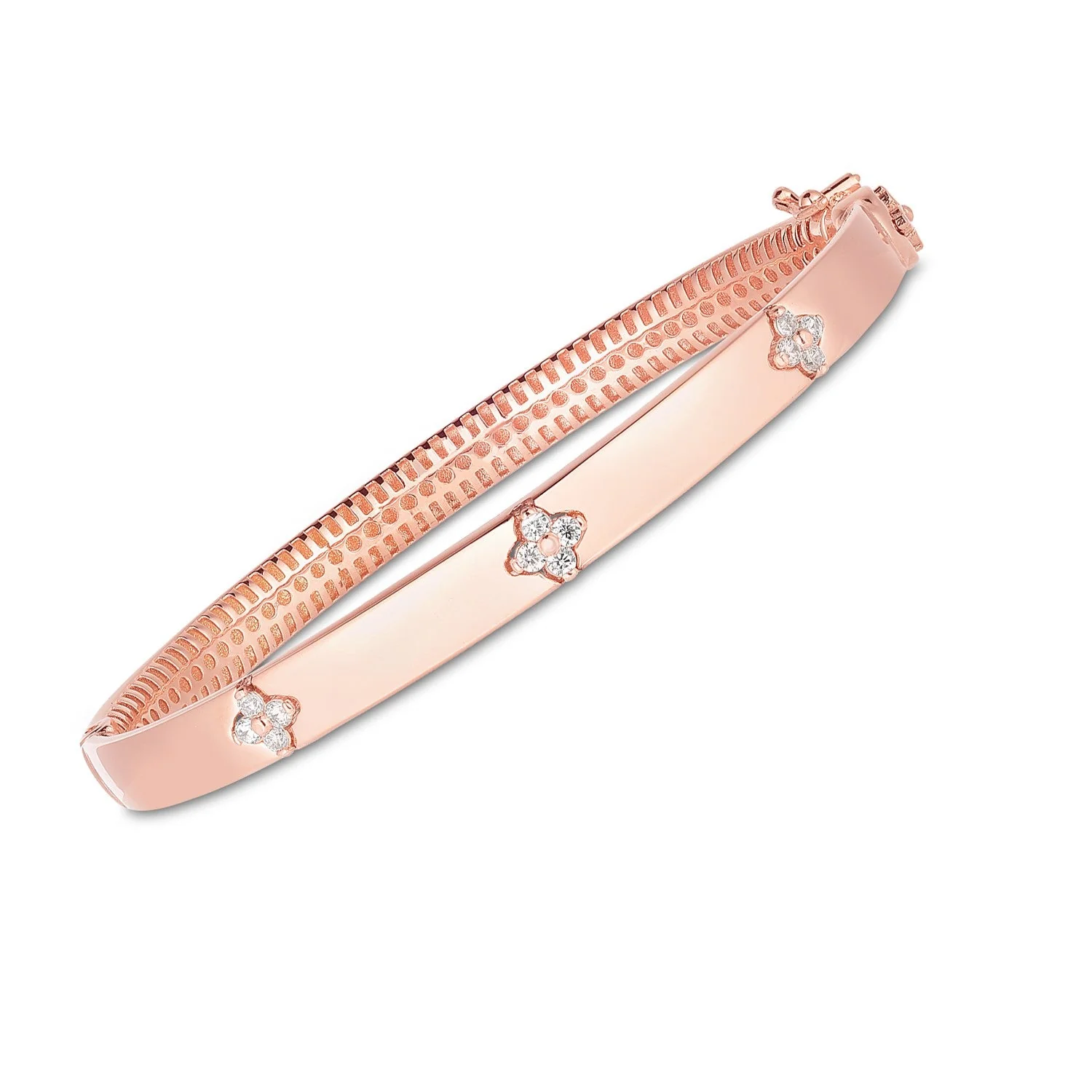 14k Rose Gold Trilogy Diamond Bangle (5.40 mm) - Image 3