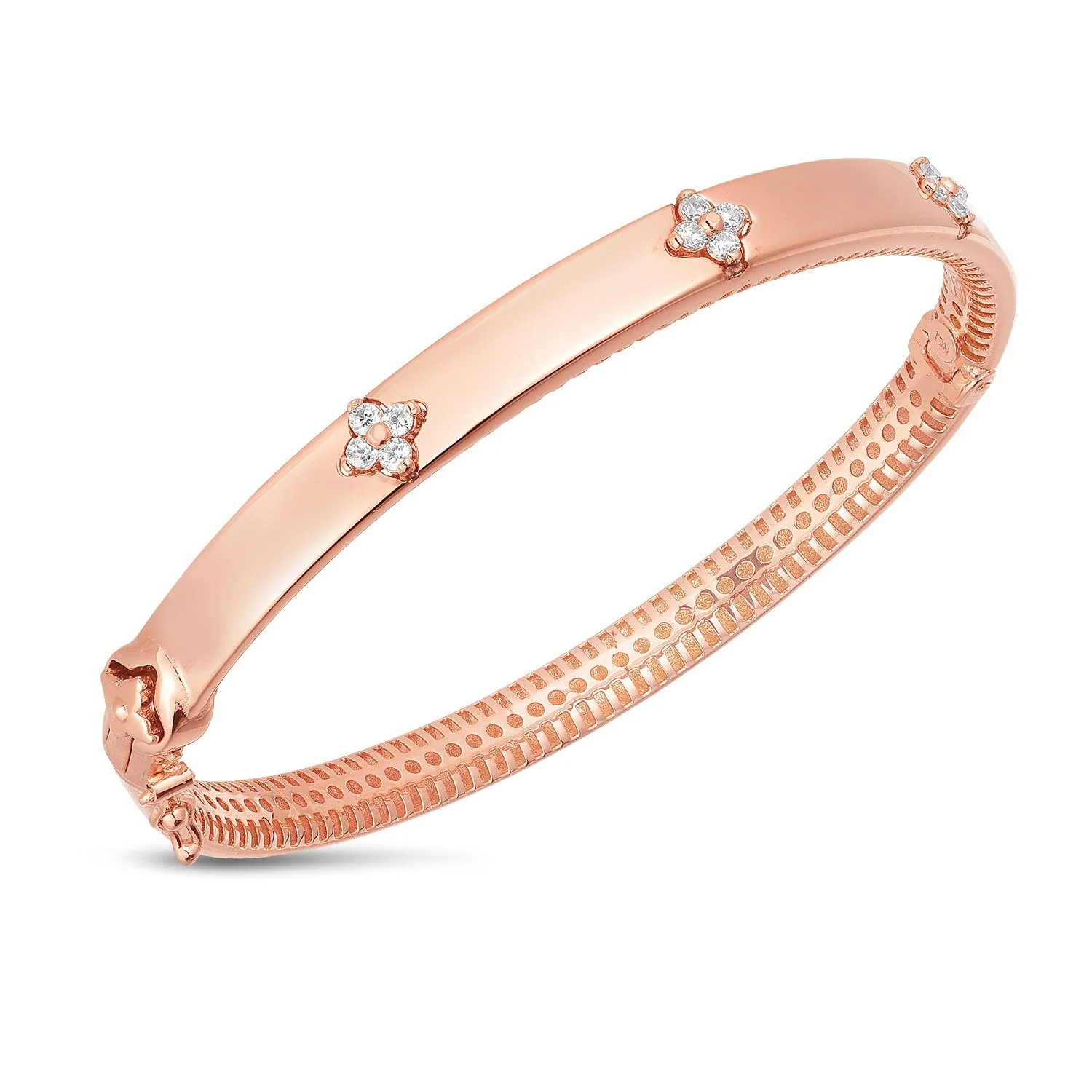 14k Rose Gold Trilogy Diamond Bangle (5.40 mm) - Image 4
