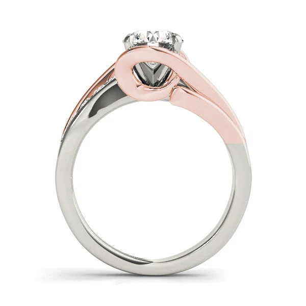 14k White And Rose Gold Bypass Shank Diamond Engagement Ring (1 1/8 cttw) - Image 6
