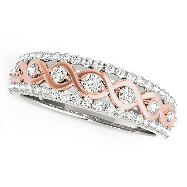 14k White And Rose Gold Infinity Diamond Band (3/8 cttw) - Image 2
