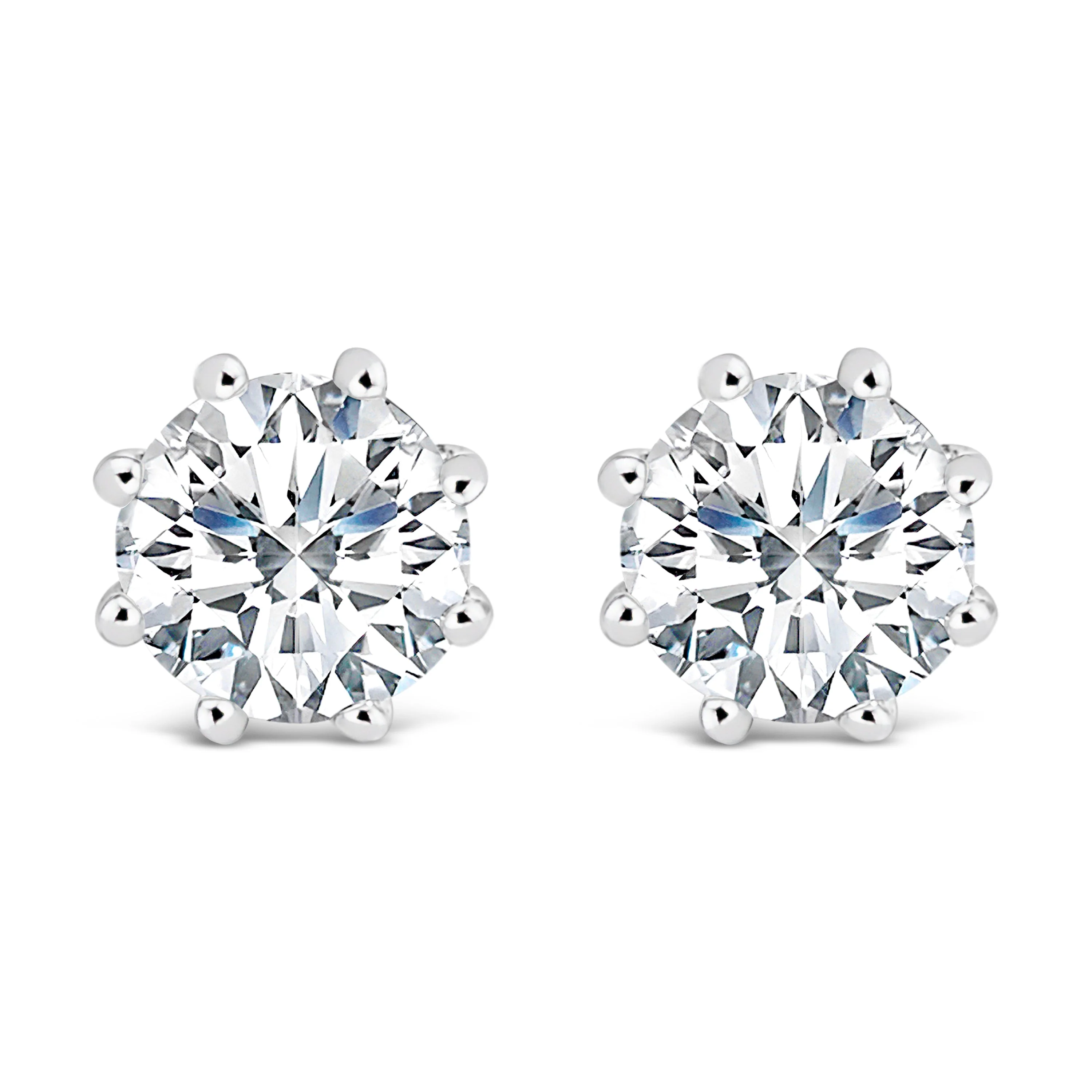 14K White Gold 1.0 Cttw Lab-Grown Diamond 8 Prong Hidden Halo Stud Earrings (F-G Color, VS1-VS2 Clarity) - Image 3