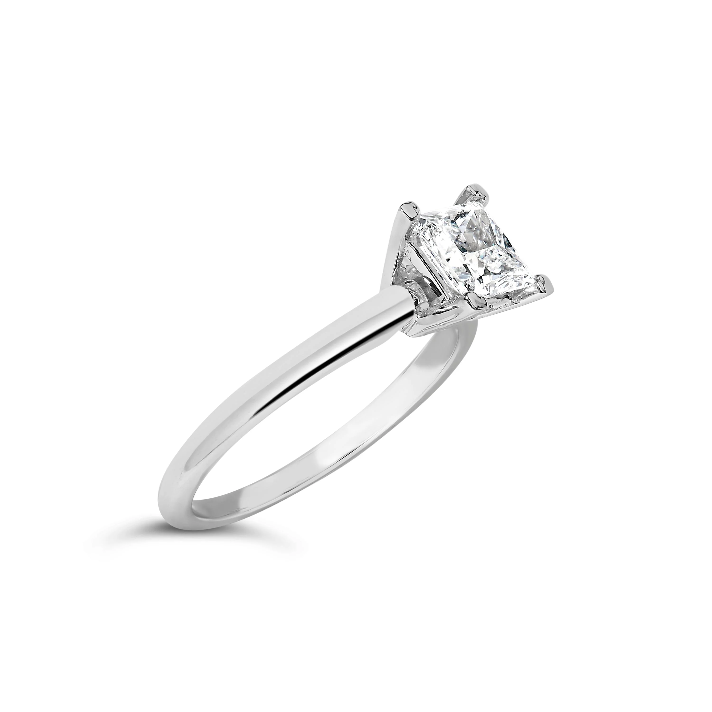 14K White Gold 1.0 Cttw Princess Lab-Grown Diamond Solitaire Engagement Ring (F-G Color, VS1-VS2 Clarity) - Ring Size 7 - Image 3