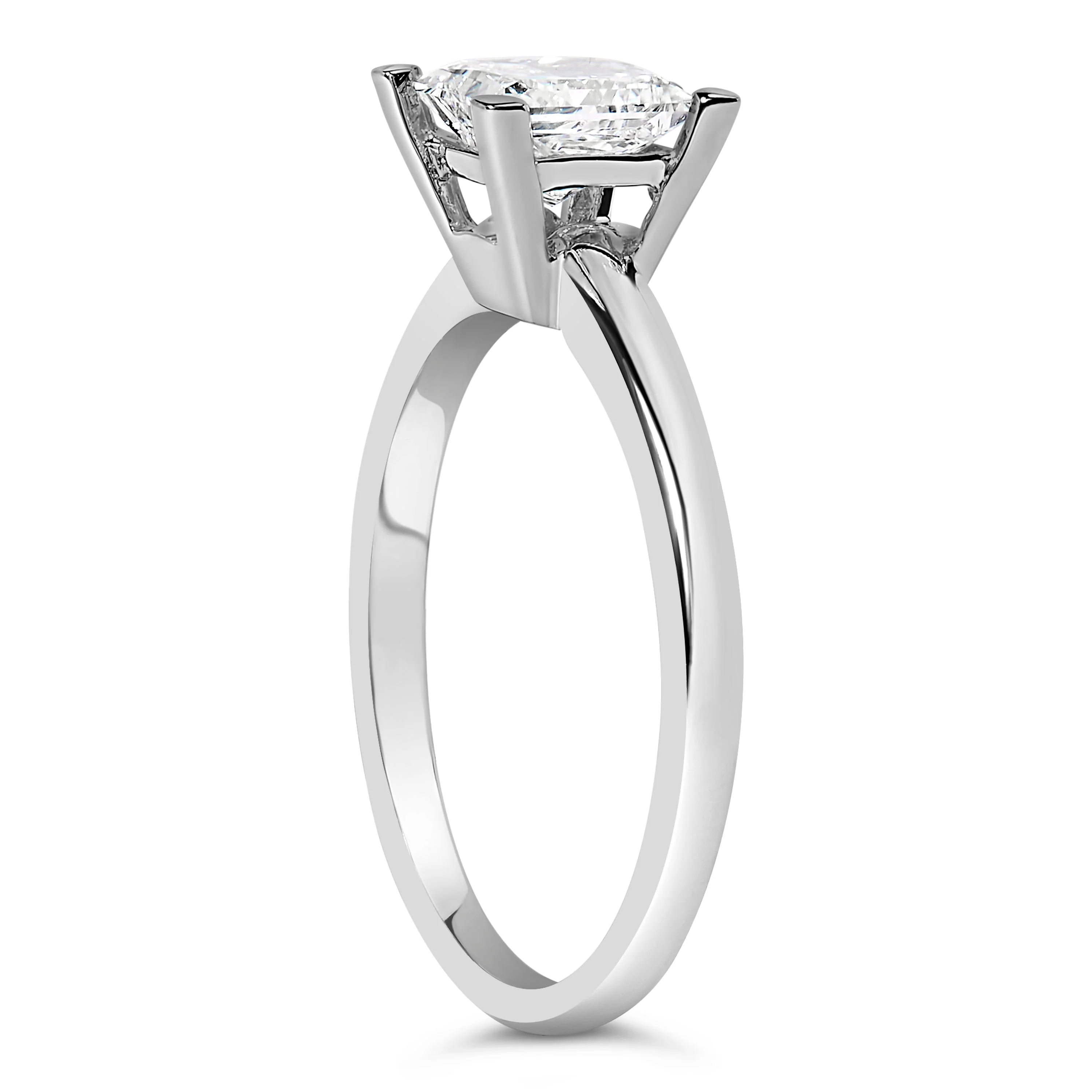 14K White Gold 1.0 Cttw Princess Lab-Grown Diamond Solitaire Engagement Ring (F-G Color, VS1-VS2 Clarity) - Ring Size 7 - Image 4