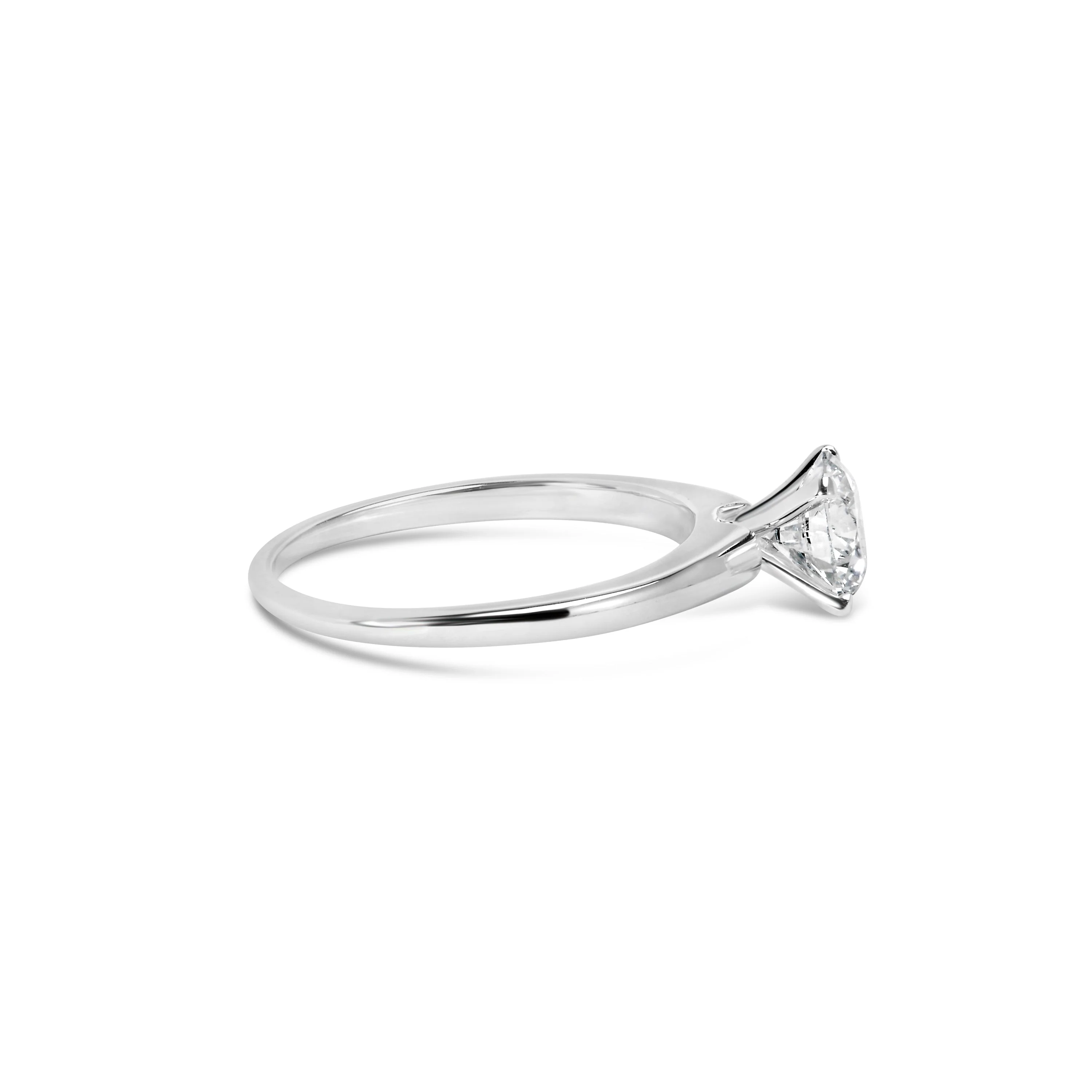 14K White Gold 1.0 Cttw Round Lab Grown Diamond 4 Prong Solitaire Engagement Ring (F-G Color, VS2-SI1 Clarity) - Ring Size 7 - Image 2