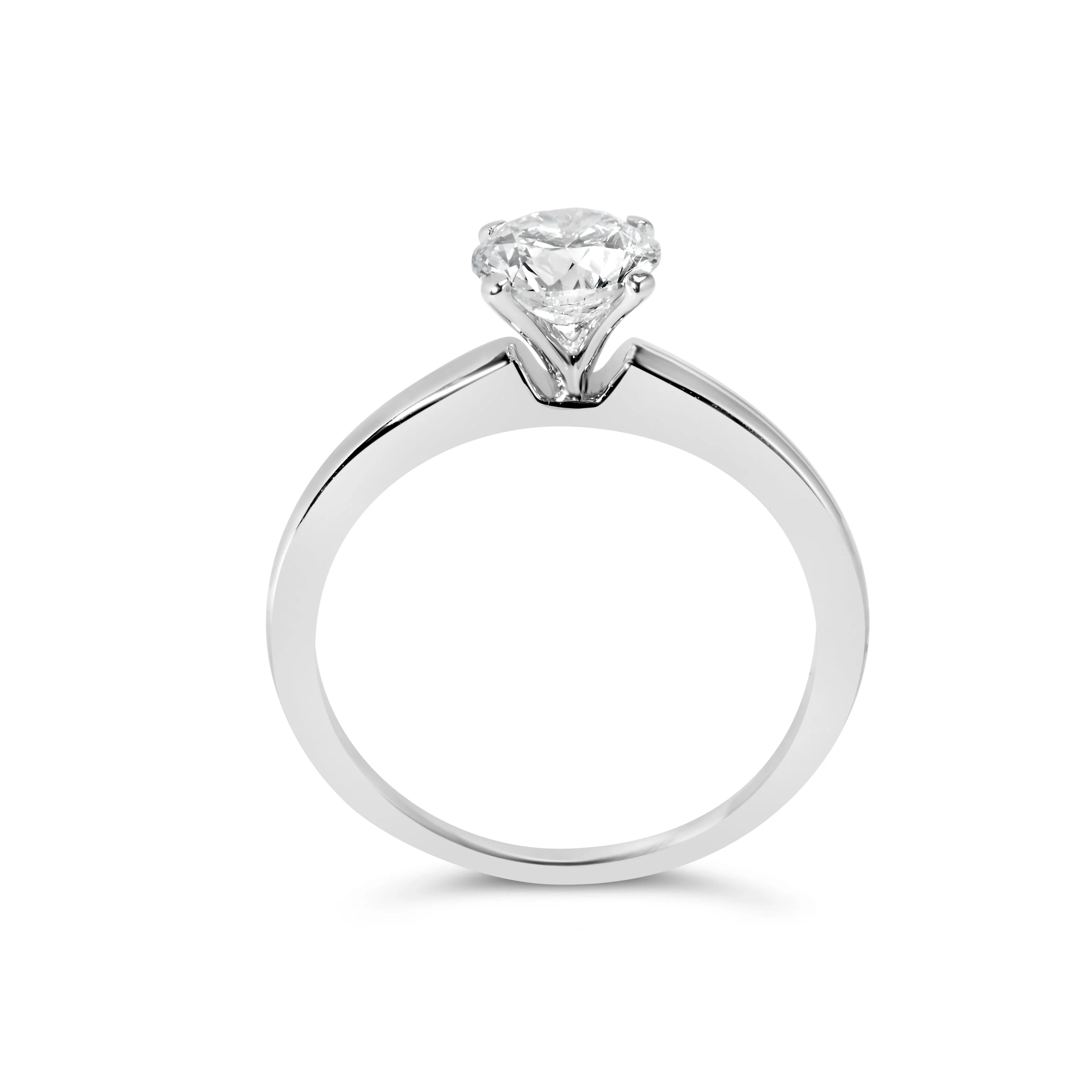14K White Gold 1.0 Cttw Round Lab Grown Diamond 4 Prong Solitaire Engagement Ring (F-G Color, VS2-SI1 Clarity) - Ring Size 7 - Image 5