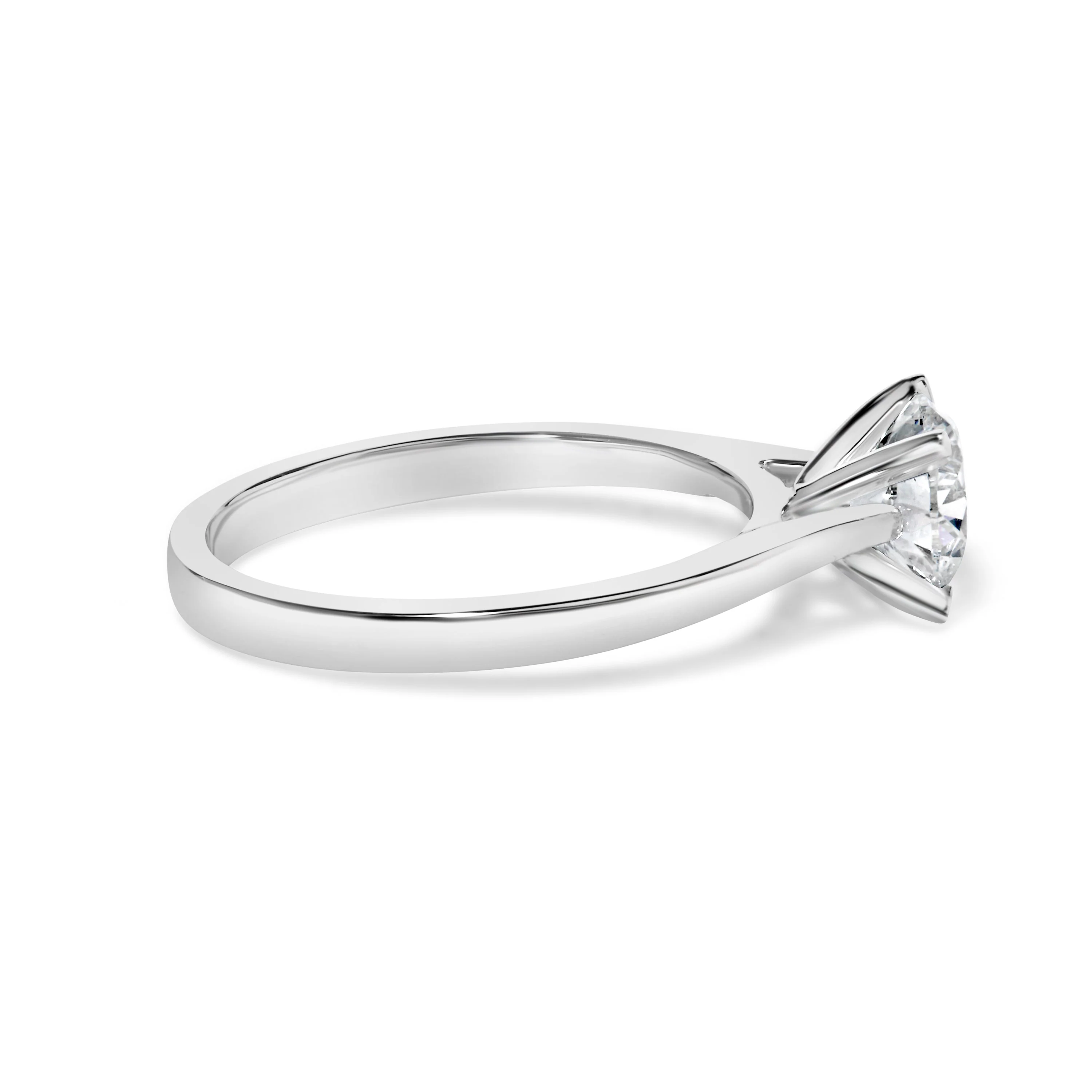 14K White Gold 1.0 Cttw Round Lab Grown Diamond Eagle Claw 4-Prong Set Solitaire Engagement Ring (F-G Color, VS2-SI1 Clarity) - Ring Size 7 - Image 2