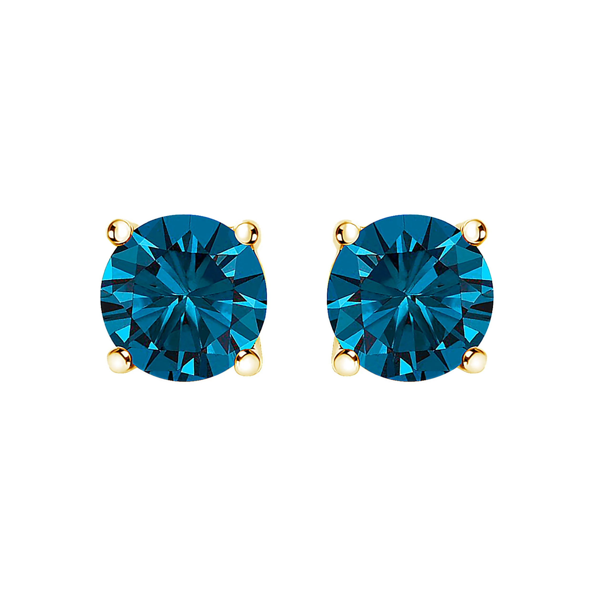 14K White Gold 1.00 Cttw Blue Lab Grown Diamond Stud Earrings with Screw Backs - Image 4