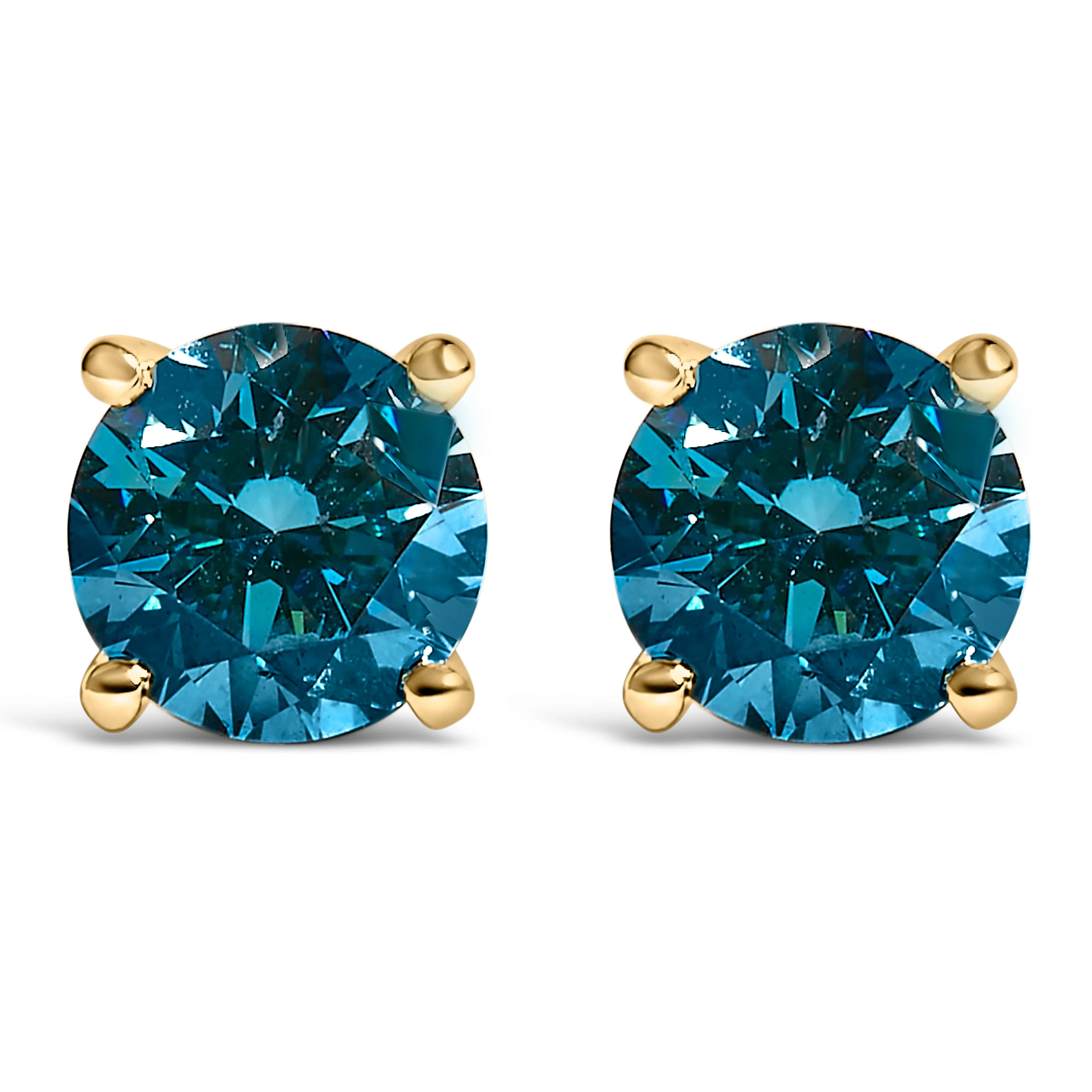 14K White Gold 1.00 Cttw Blue Lab Grown Diamond Stud Earrings with Screw Backs - Image 8