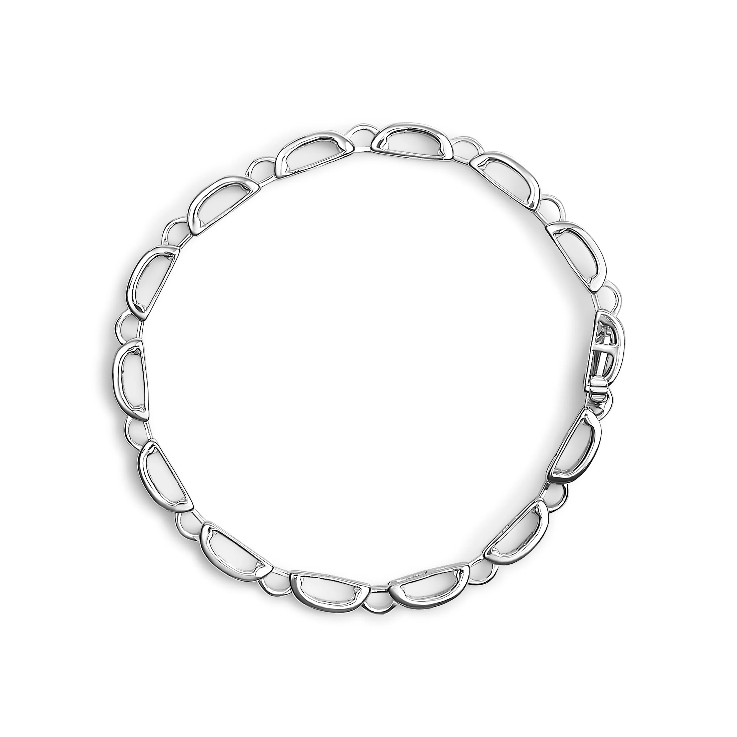14K White Gold 1.00 Cttw Princess-Cut Diamond Link Bracelet (I-J Color, I1-I2 Clarity) - Size 7.25 - Image 7