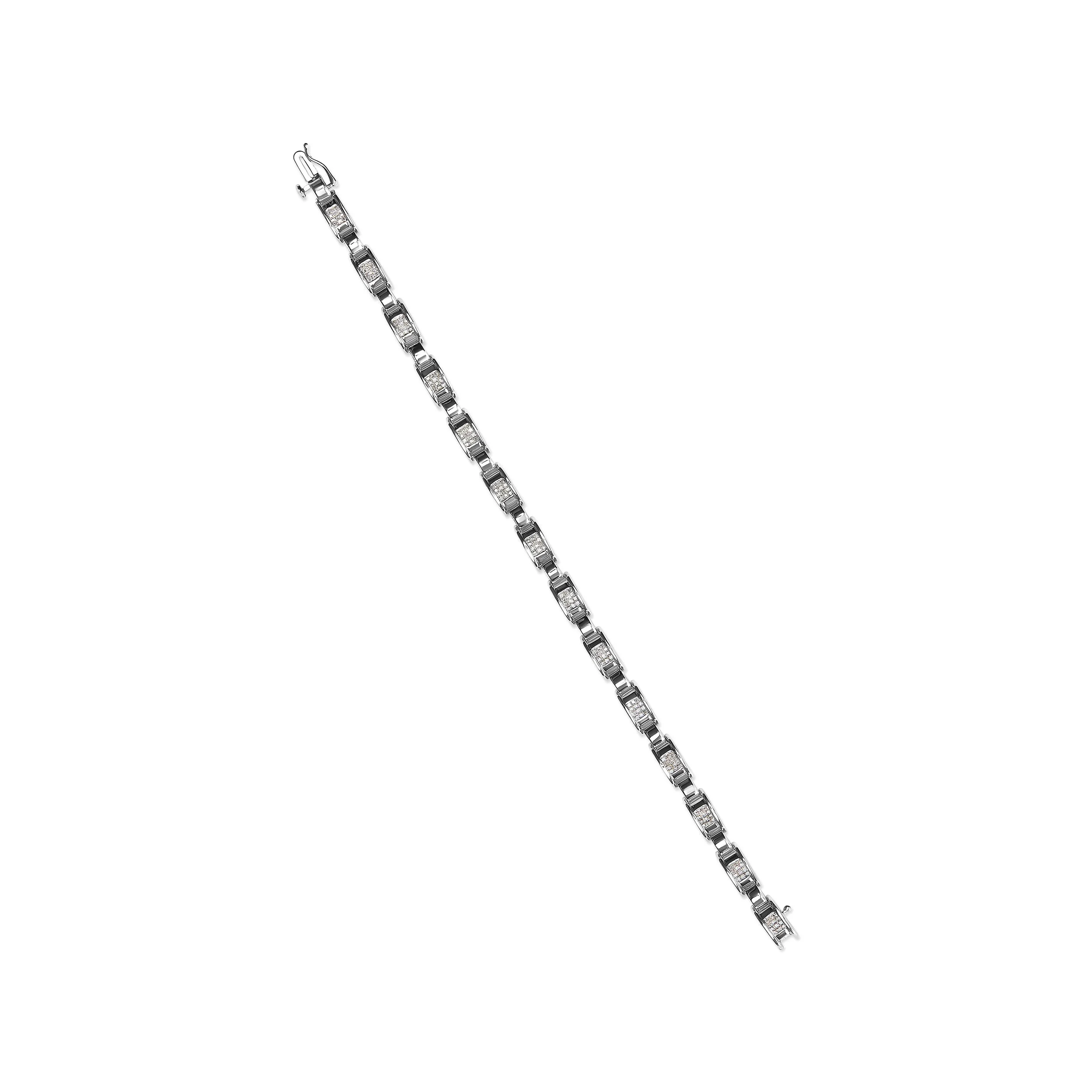14K White Gold 1.00 Cttw Princess-Cut Diamond Link Bracelet (I-J Color, I1-I2 Clarity) - Size 7.25 - Image 8