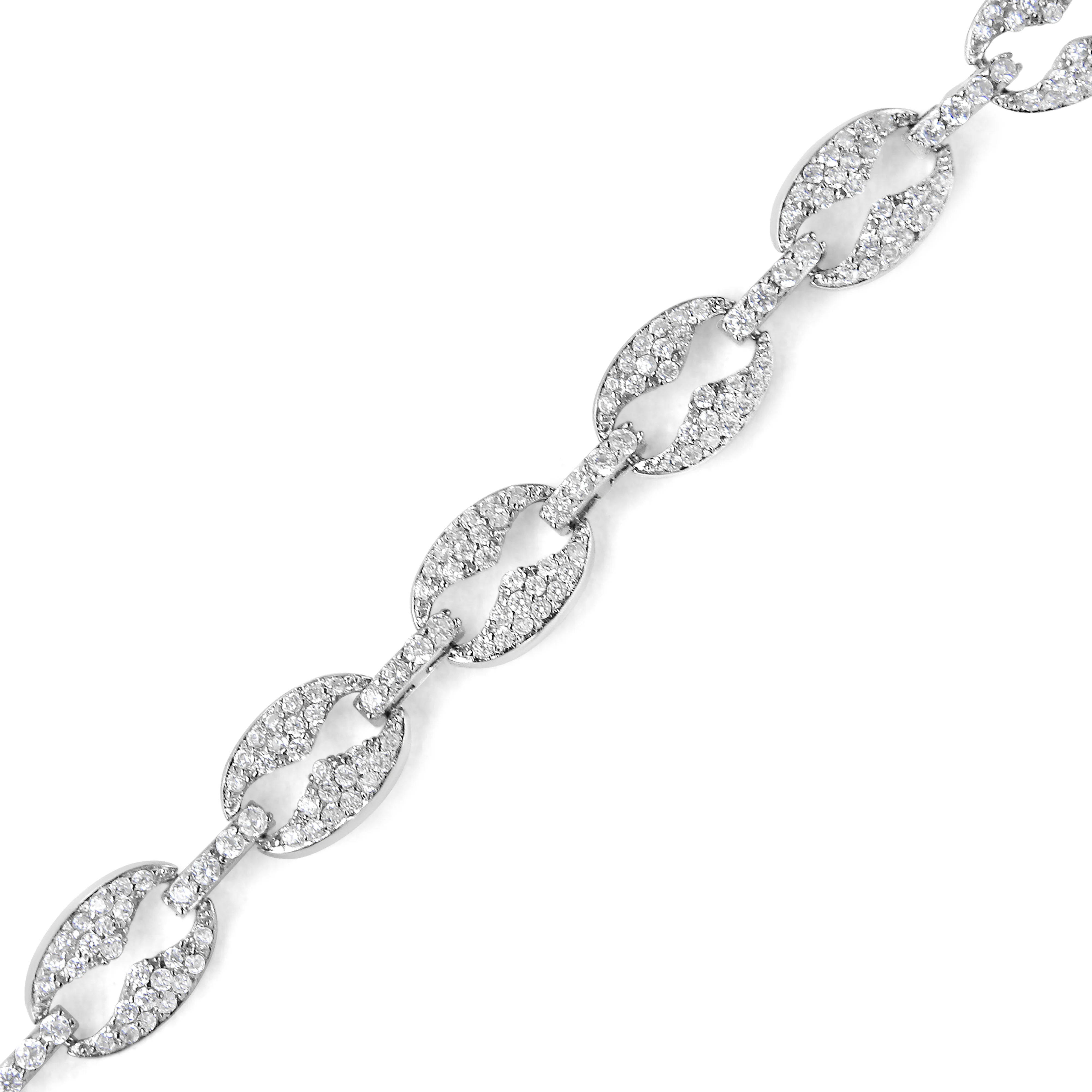14K White Gold 1 1/2 Cttw Round Diamond Set Link Bracelet (I-J Color, I1-I2 Clarity) - 7" - Image 4