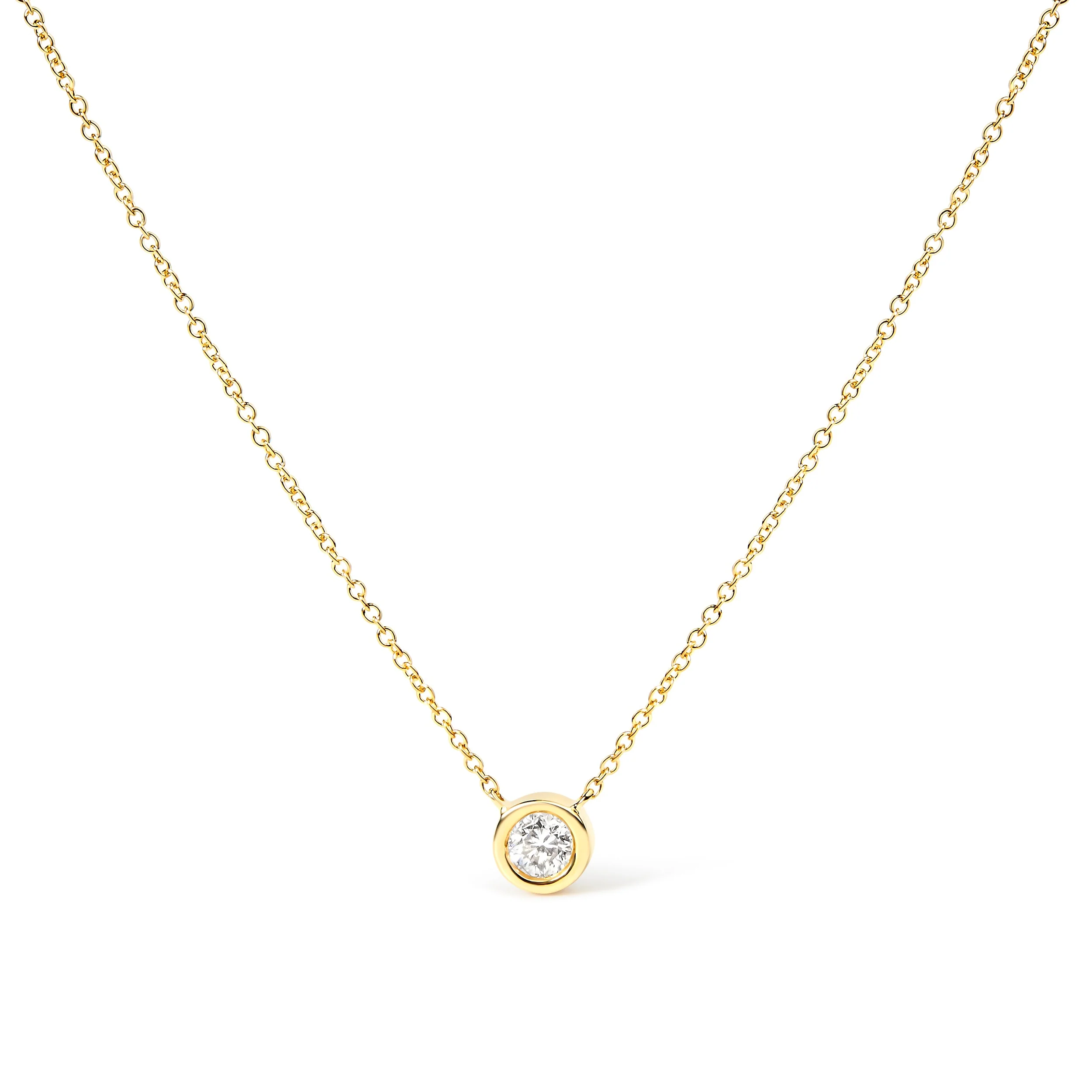 14K White Gold 1/2 Cttw Lab Grown Diamond Modern Bezel-Set Solitaire 16"-18" Pendant Necklace (F-G Color, VS2-SI1 Clarity) - Image 16