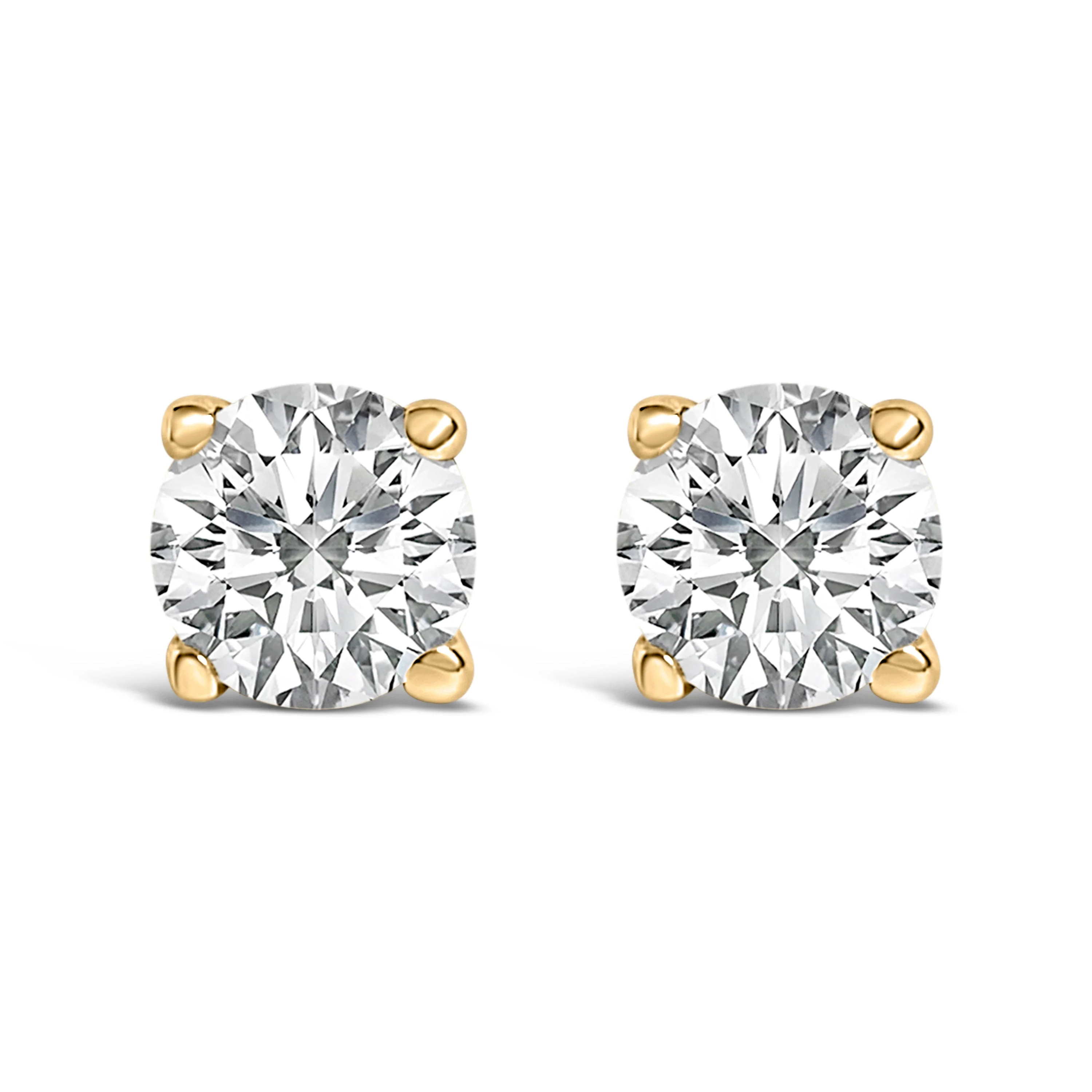 14K White Gold 1/2 Cttw Lab Grown Diamond Solitaire Stud Earrings - Image 4