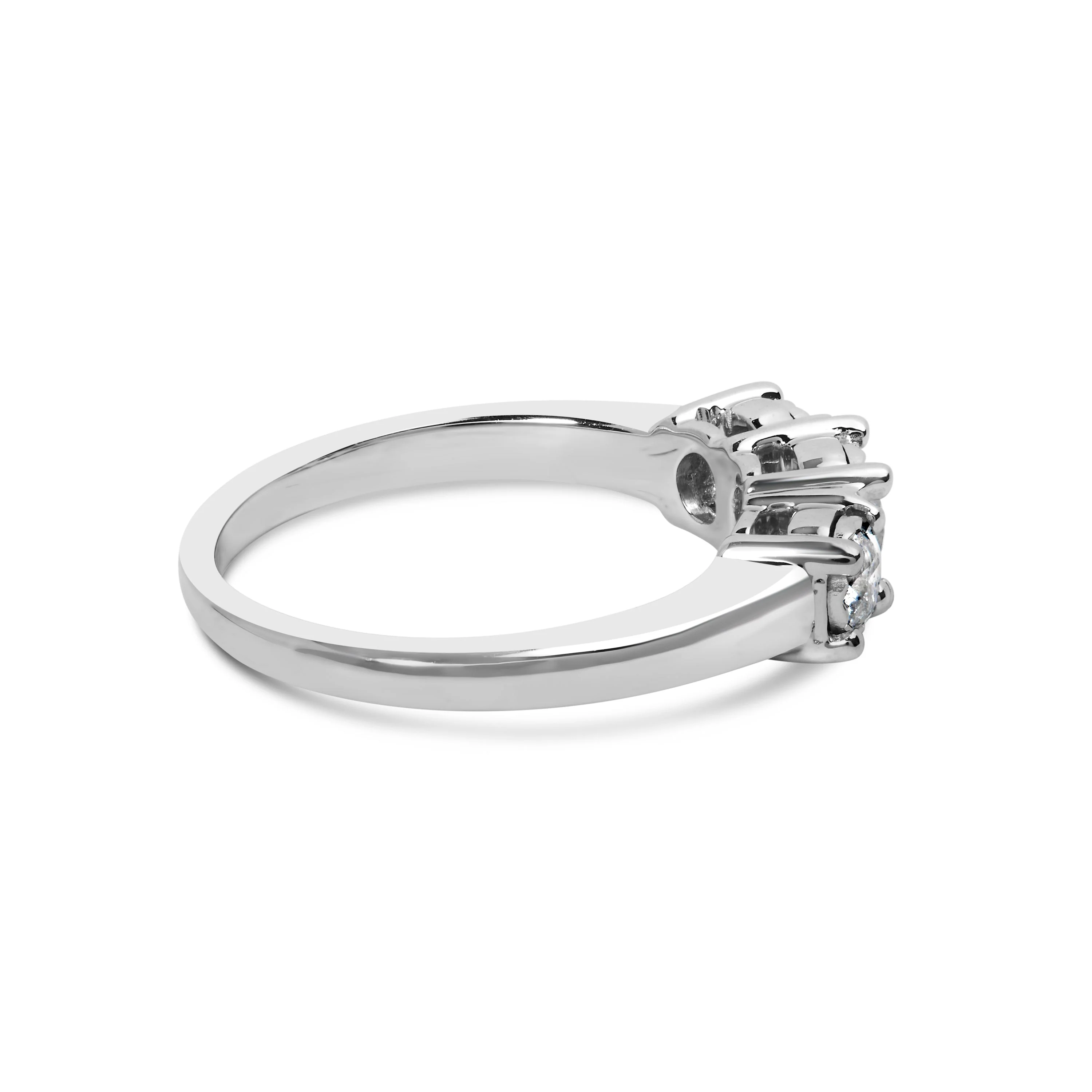 14K White Gold 1/2 Cttw Miracle Set Round Lab Grown Diamond Three Stone Illusion Plate Ring (F-G Color, VS1-VS2 Clarity) - Ring Size 7 - Image 2