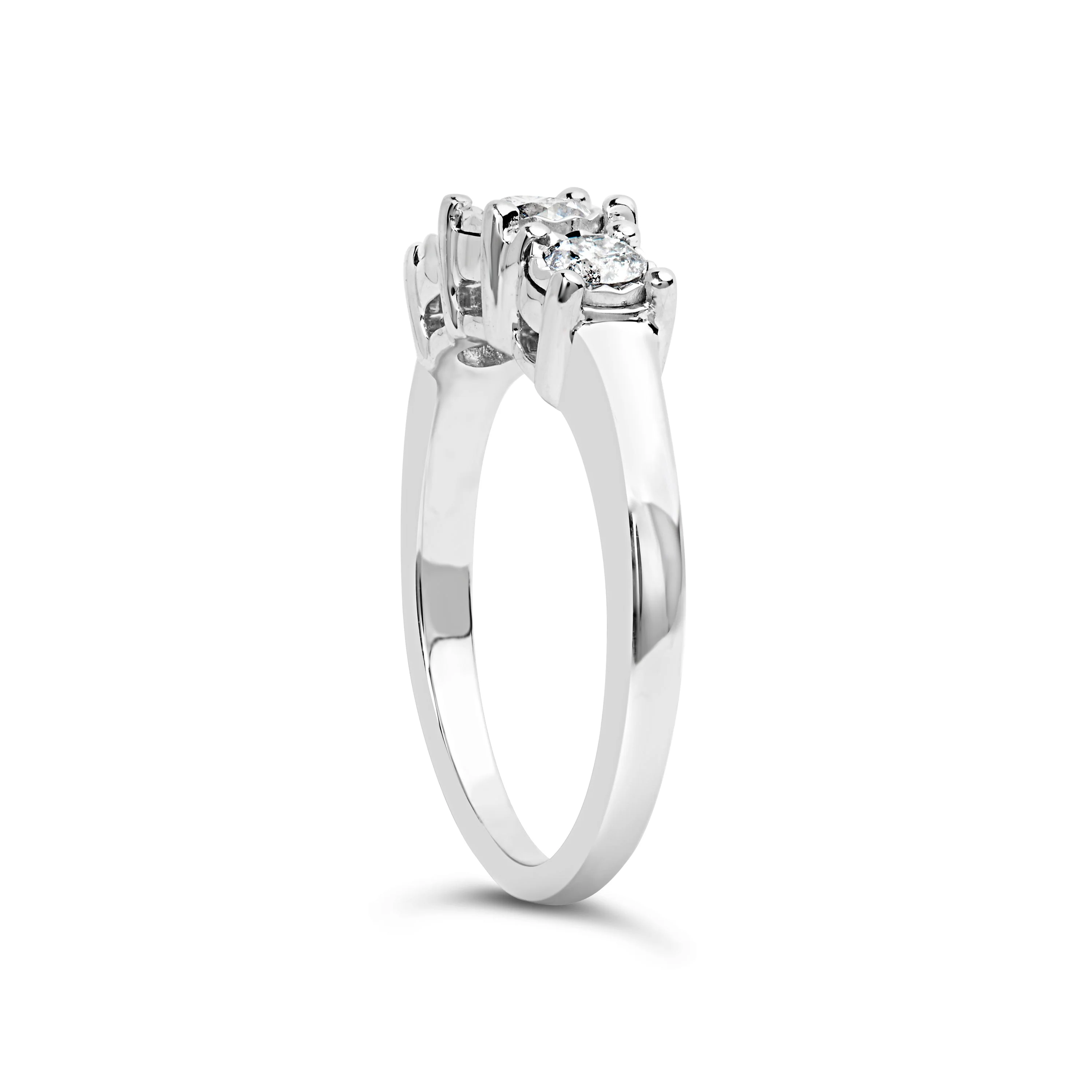 14K White Gold 1/2 Cttw Miracle Set Round Lab Grown Diamond Three Stone Illusion Plate Ring (F-G Color, VS1-VS2 Clarity) - Ring Size 7 - Image 4