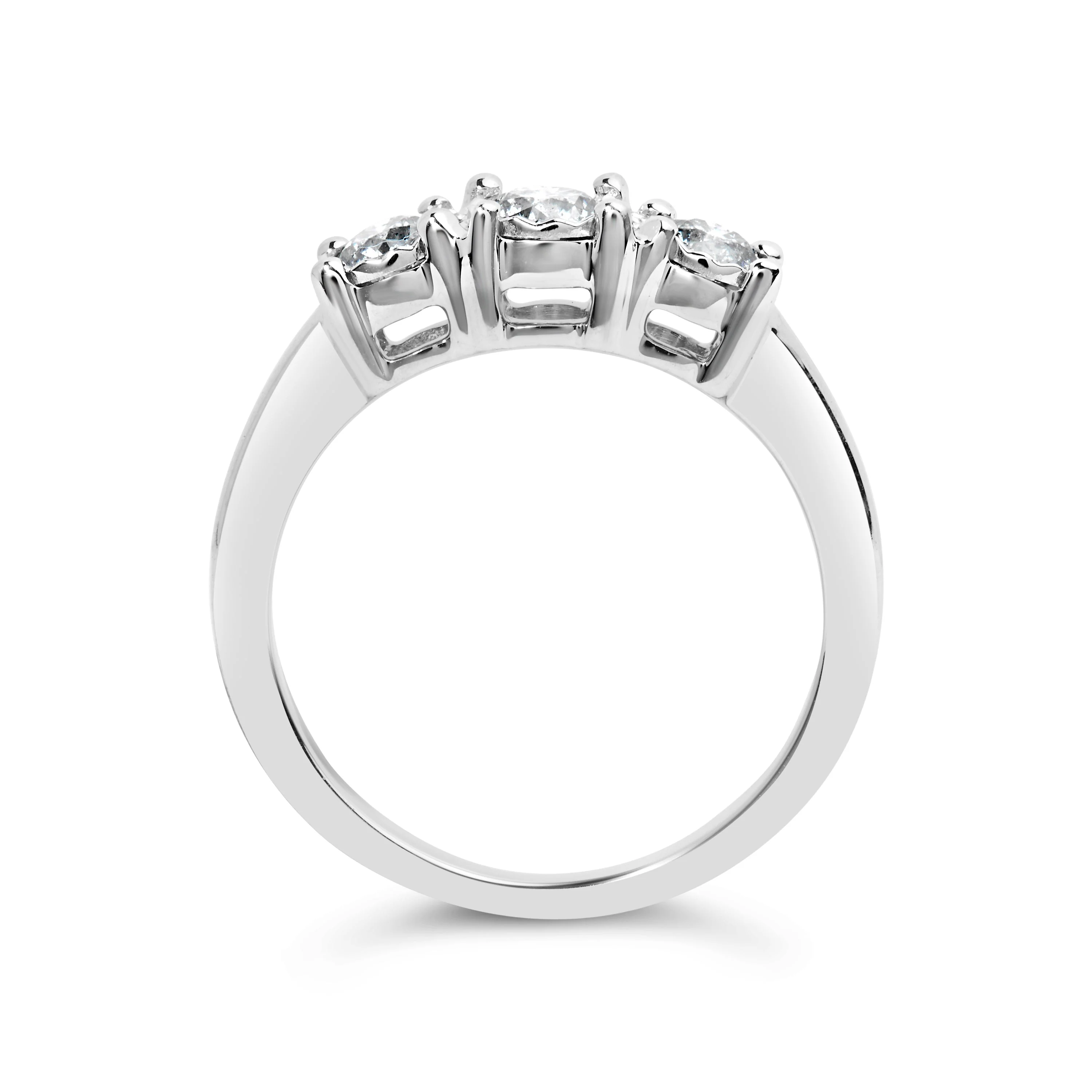 14K White Gold 1/2 Cttw Miracle Set Round Lab Grown Diamond Three Stone Illusion Plate Ring (F-G Color, VS1-VS2 Clarity) - Ring Size 7 - Image 5