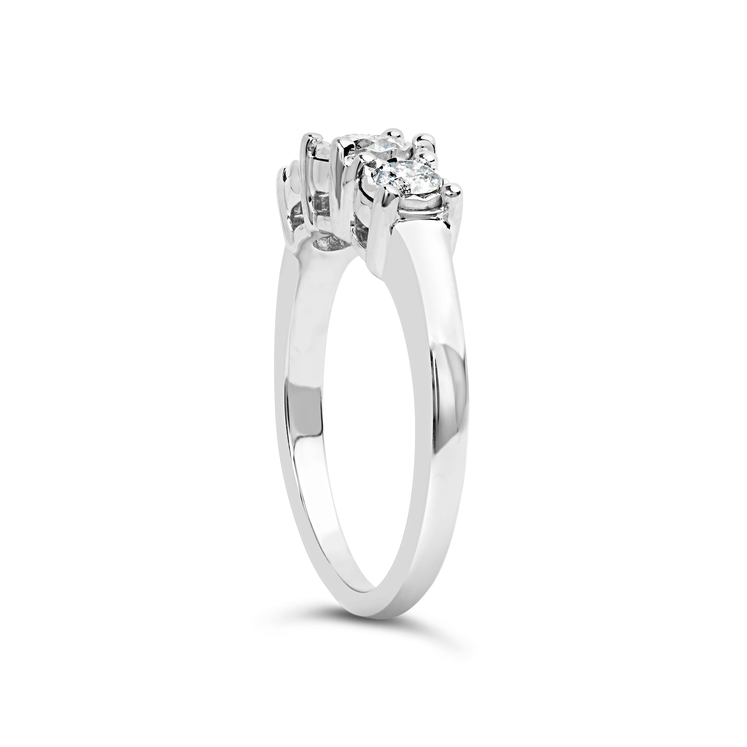 14K White Gold 1/2 Cttw Miracle Set Round Lab Grown Diamond Three Stone Illusion Plate Ring (F-G Color, VS1-VS2 Clarity) - Ring Size 7 - Image 9