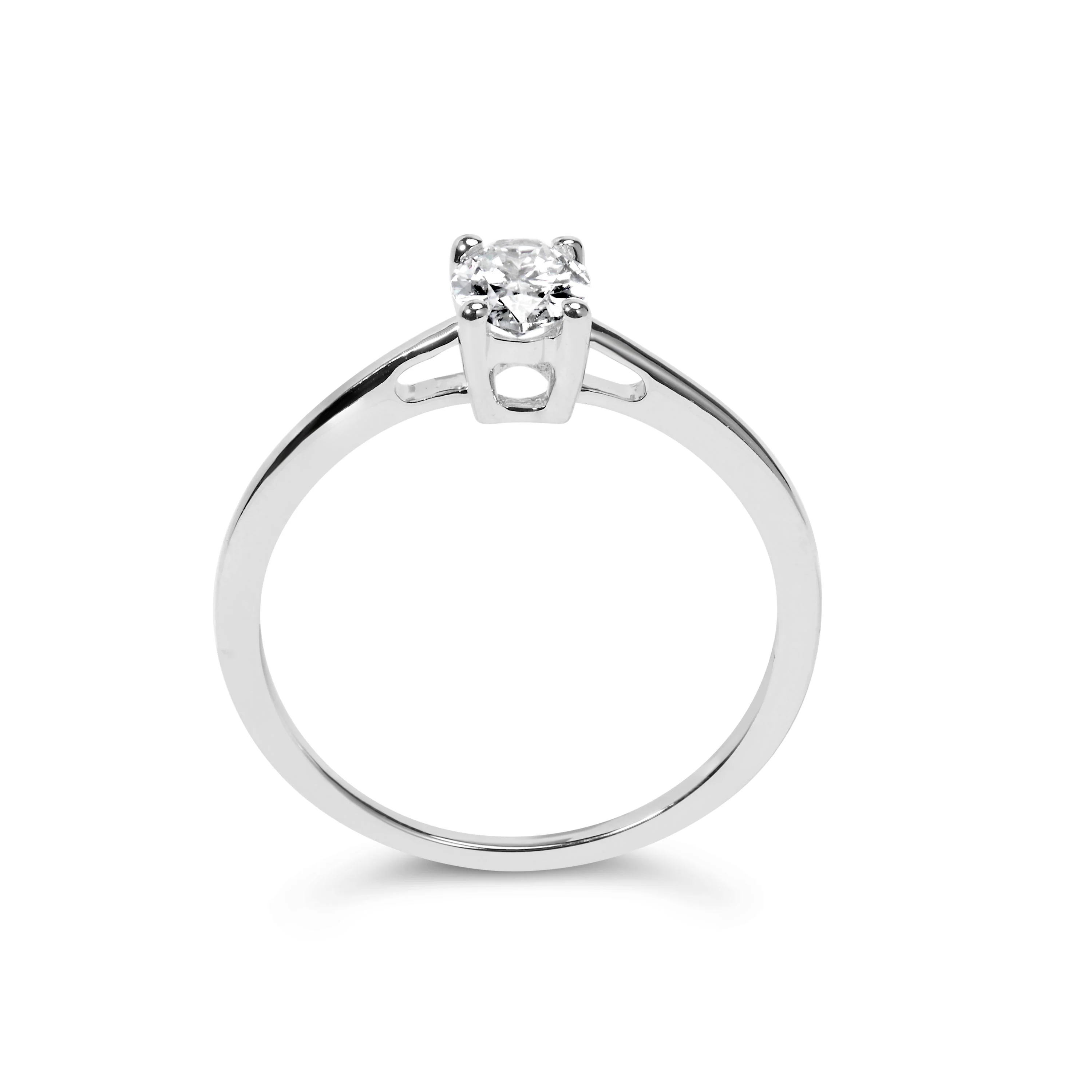 14K White Gold 1/2 Cttw Oval Lab Grown Diamond 4 Prong Solitaire Engagement Ring (F-G Color, VS2-SI1 Clarity) - Size 7 - Image 10