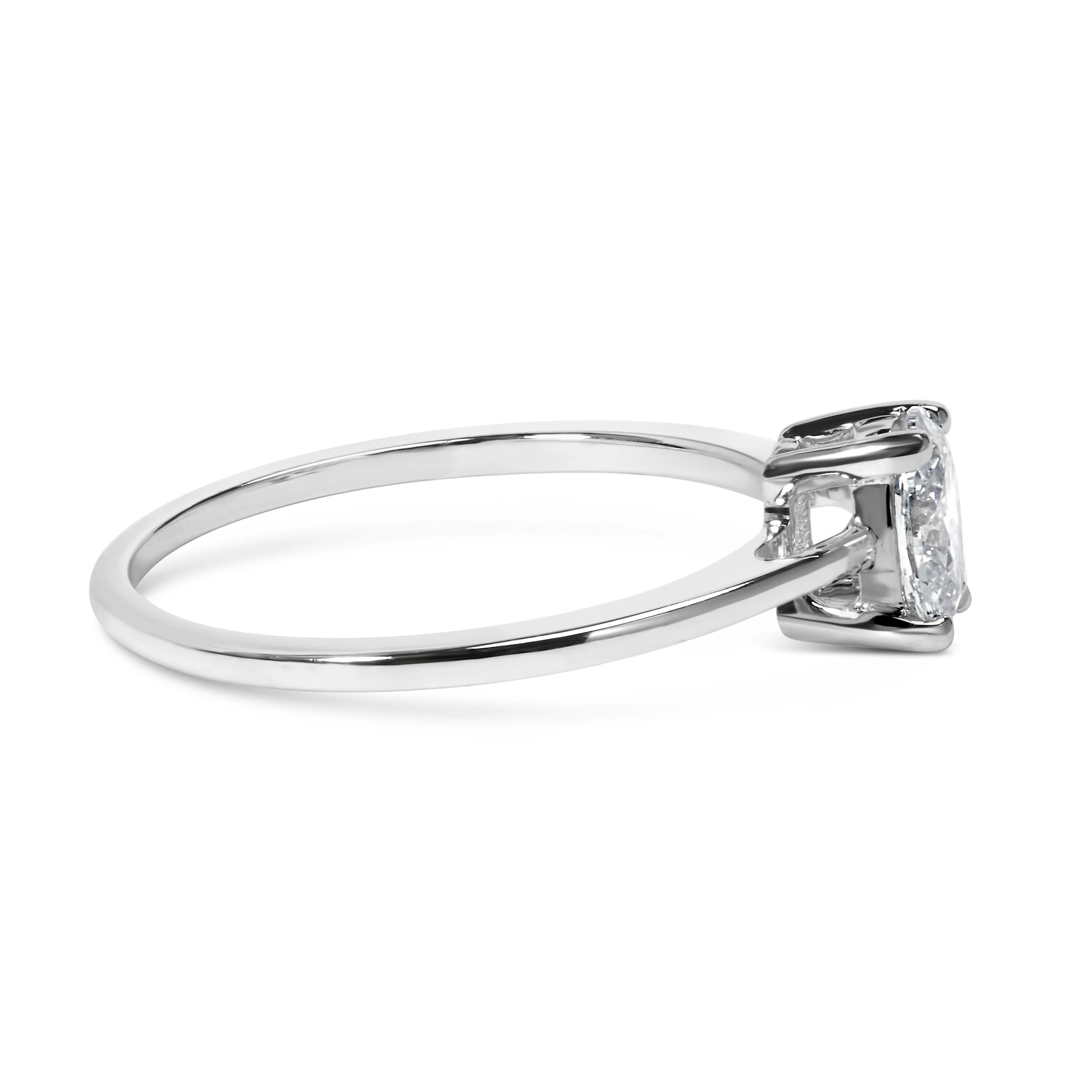 14K White Gold 1/2 Cttw Oval Lab Grown Diamond 4 Prong Solitaire Engagement Ring (F-G Color, VS2-SI1 Clarity) - Size 7 - Image 2