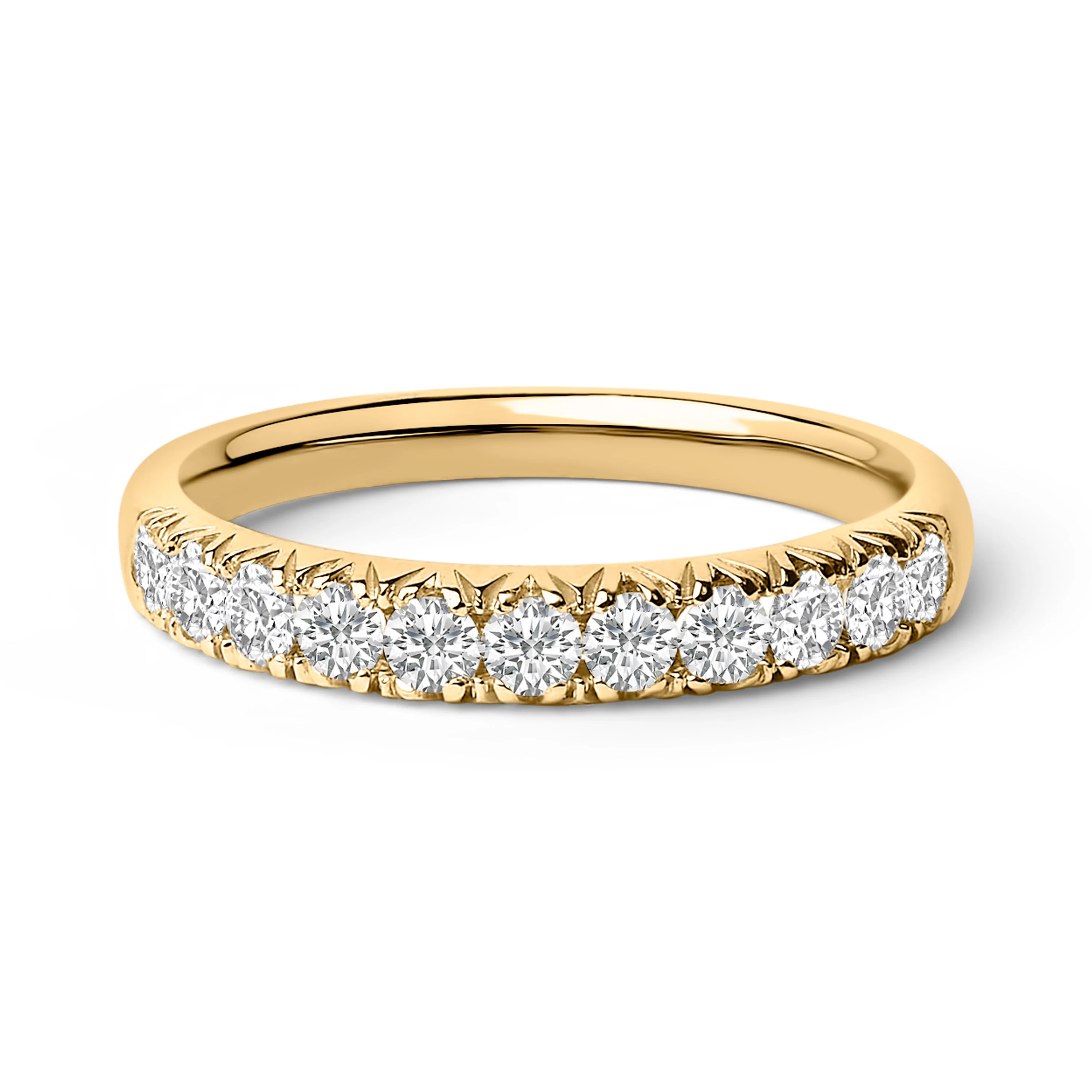 14K White Gold 1/2 Cttw Round Diamond 11 Stone Classic Band - Image 6