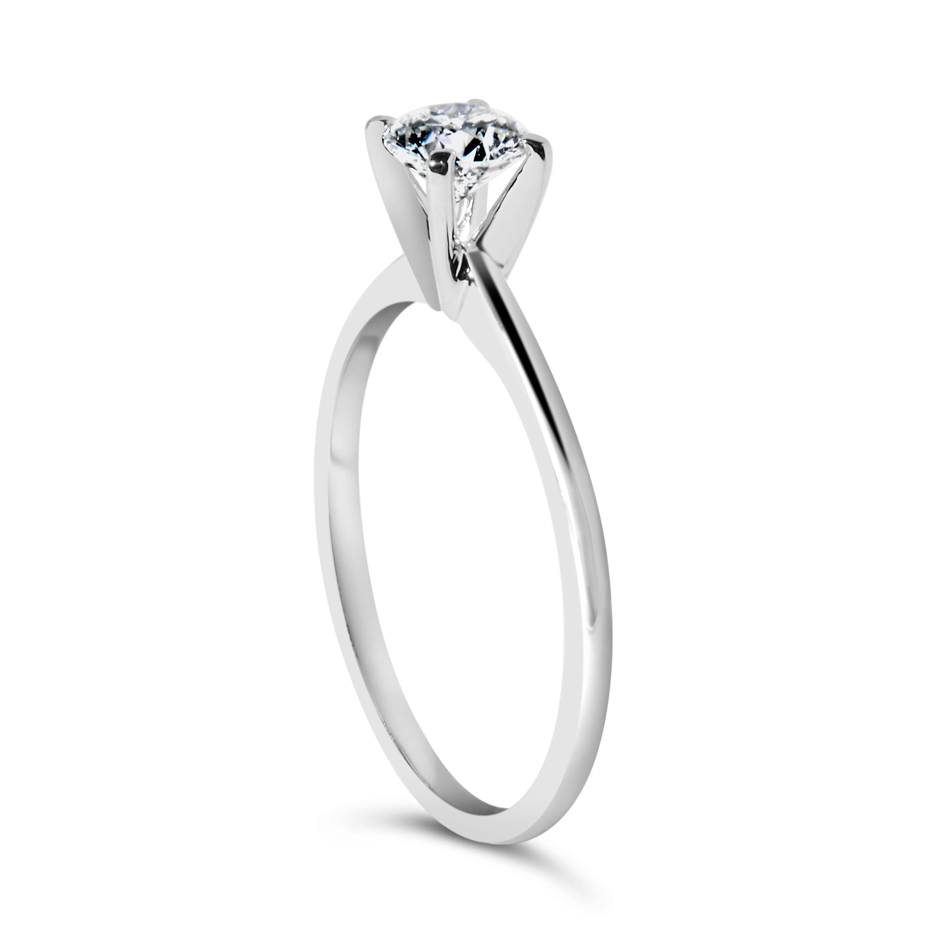 14K White Gold 1/2 Cttw Round Lab Grown Diamond 4 Prong Solitaire Engagement Ring (F-G Color, VS2-SI1 Clarity) - Size 7 - Image 10