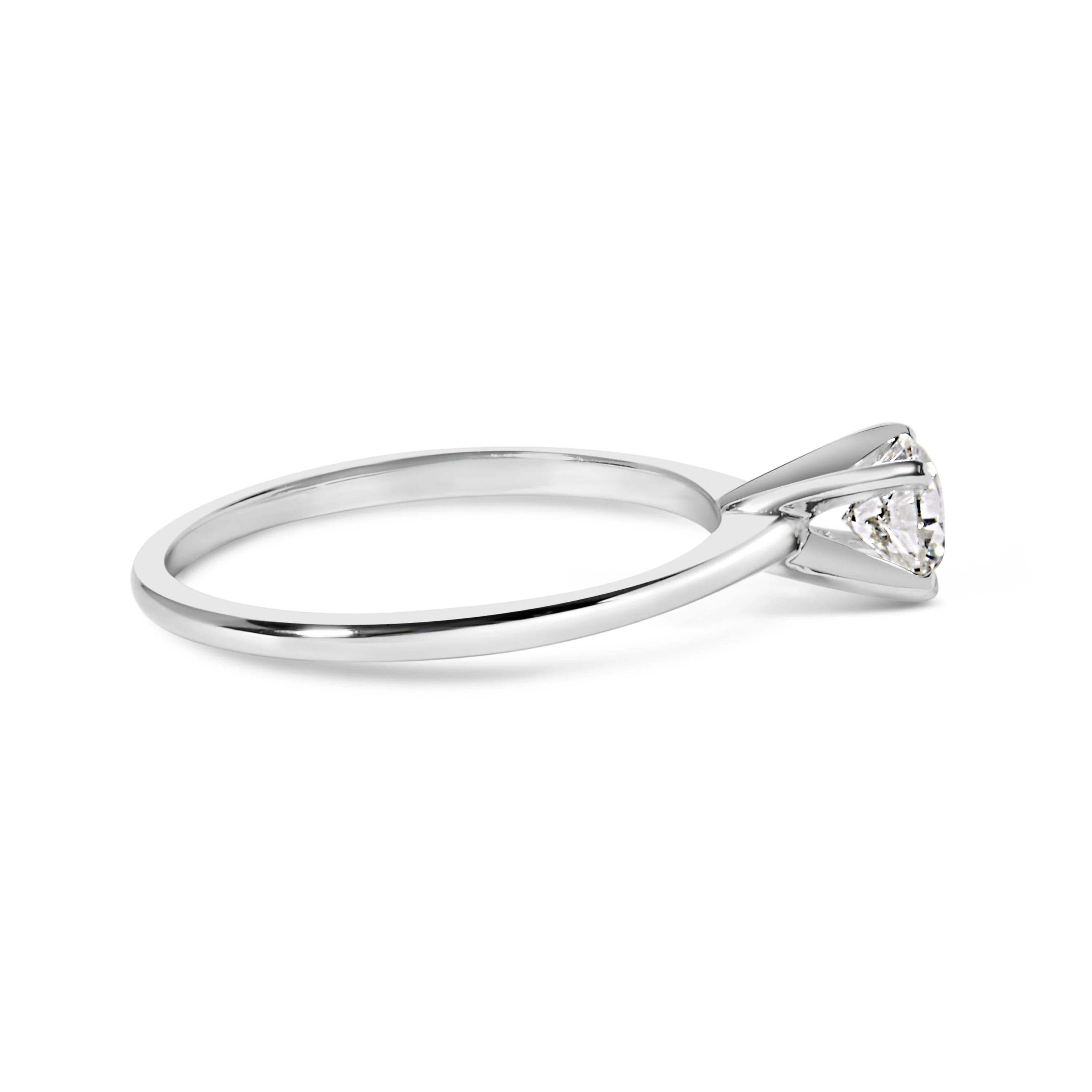 14K White Gold 1/2 Cttw Round Lab Grown Diamond 4 Prong Solitaire Engagement Ring (F-G Color, VS2-SI1 Clarity) - Size 7 - Image 2