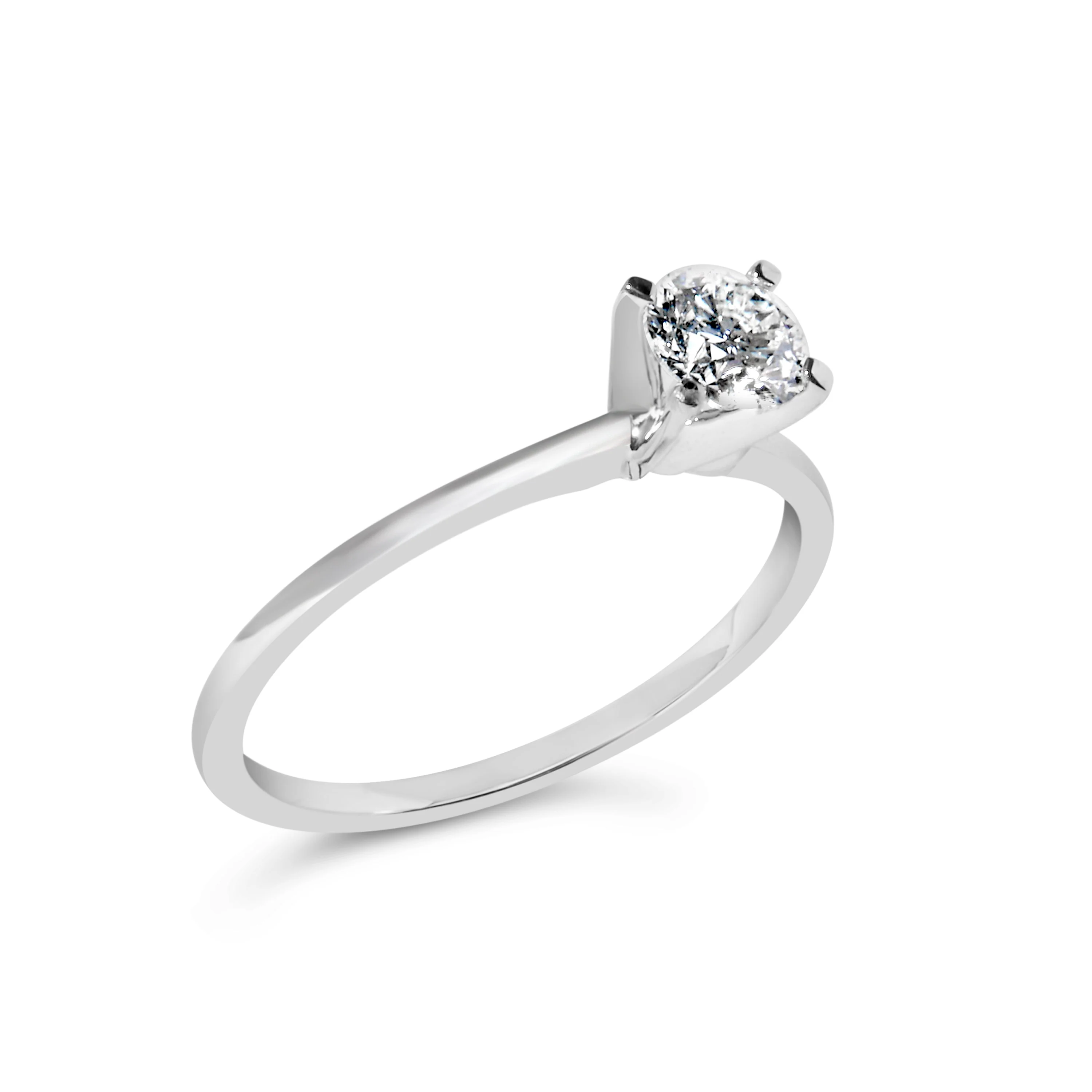 14K White Gold 1/2 Cttw Round Lab Grown Diamond 4 Prong Solitaire Engagement Ring (F-G Color, VS2-SI1 Clarity) - Size 7 - Image 8