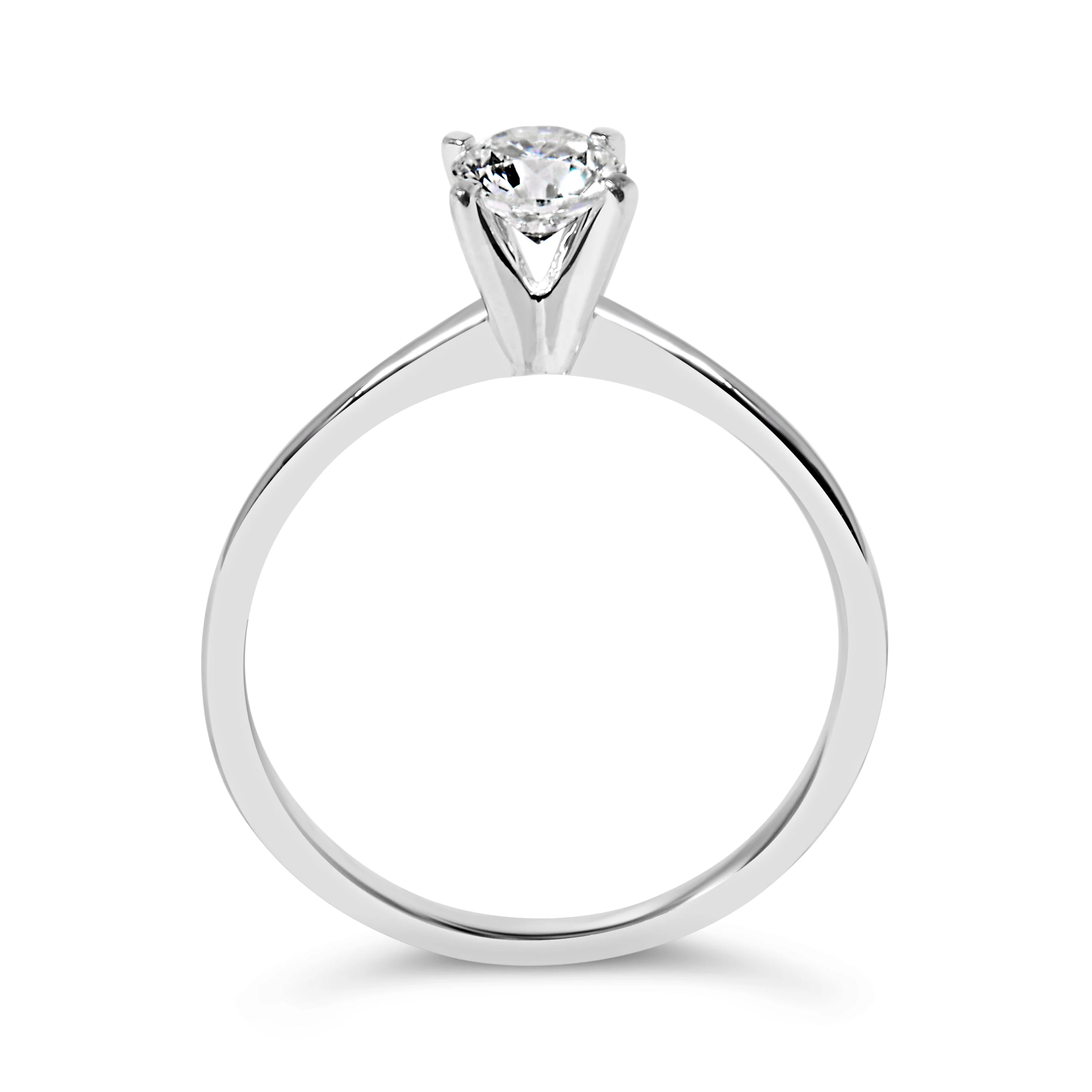 14K White Gold 1/2 Cttw Round Lab Grown Diamond 4 Prong Solitaire Engagement Ring (F-G Color, VS2-SI1 Clarity) - Size 7 - Image 9