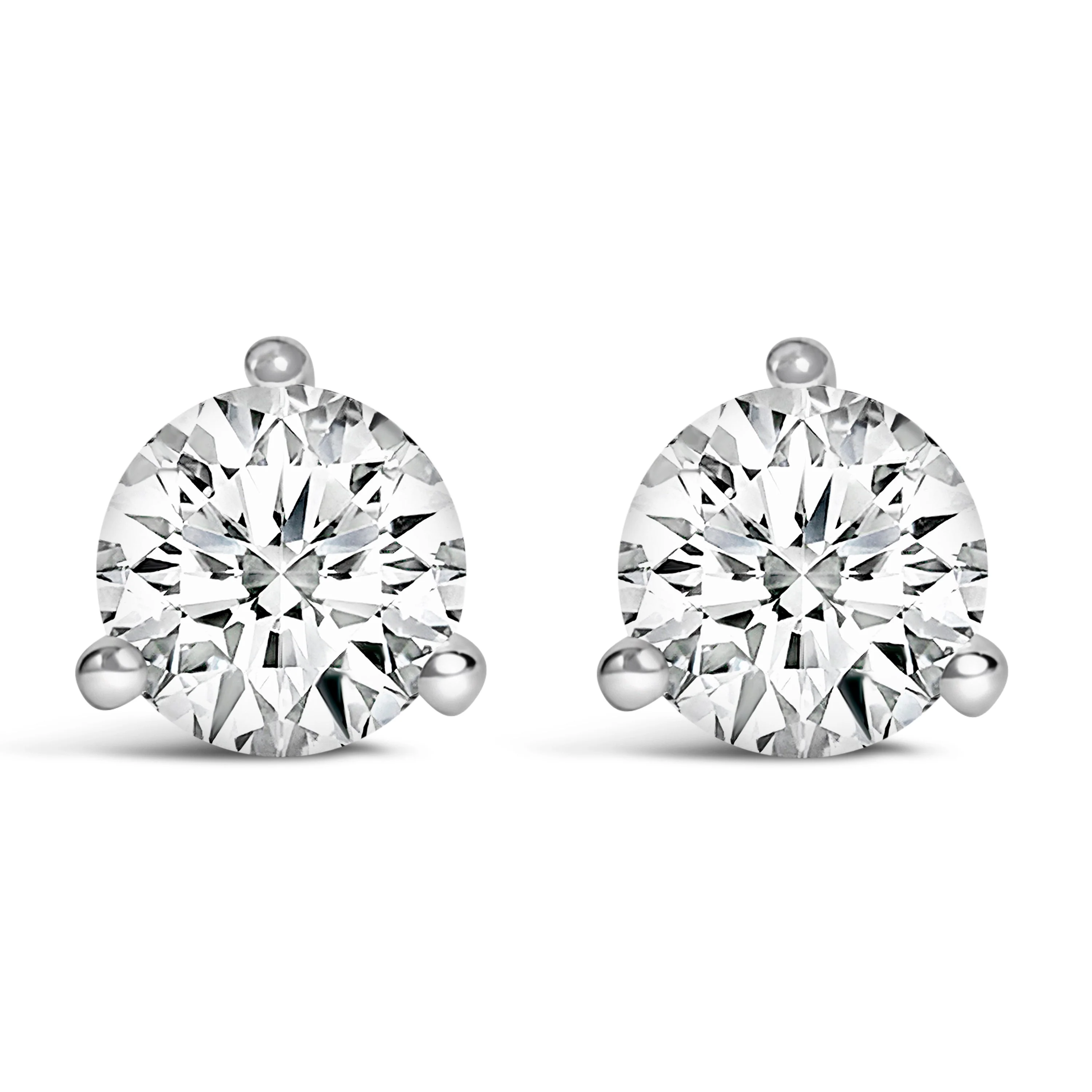 14K White Gold 2.0 Cttw 3-Prong Martini Set Brilliant Round-Cut Solitaire Lab Grown Diamond Screwback Stud Earrings (F-G Color, VS1-VS2 Clarity) - Image 4