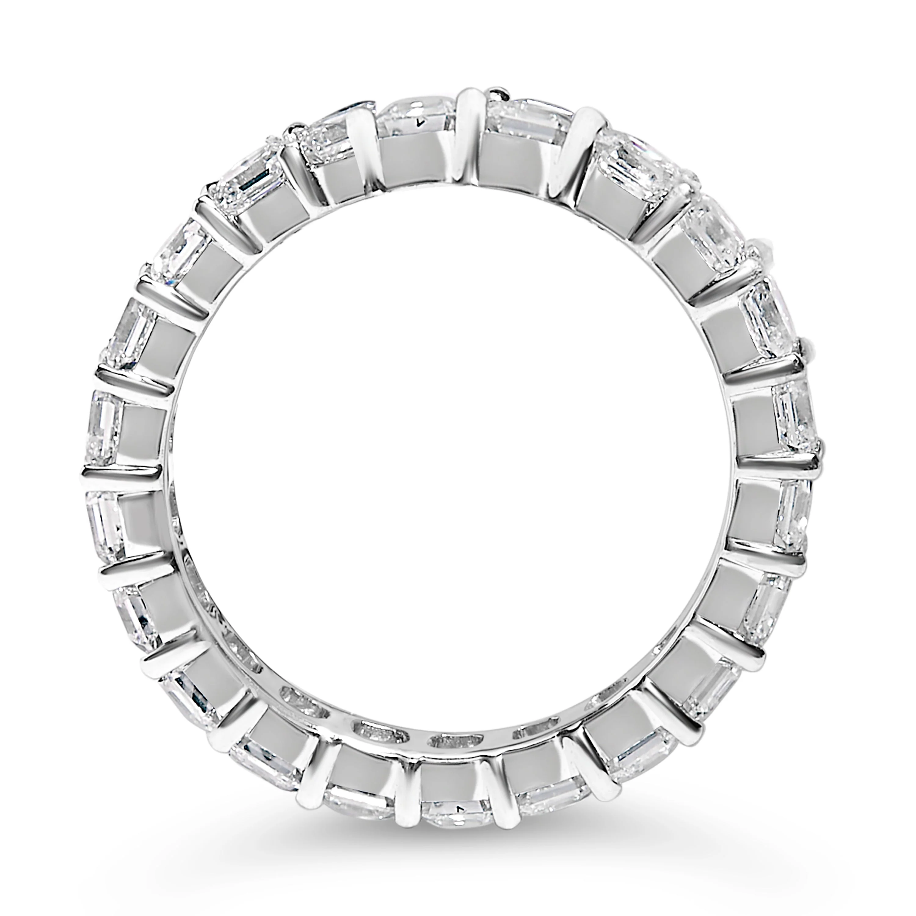 14K White Gold 2 1/3 Cttw Asscher Cut Lab Grown Diamond Eternity Band Ring (E-F Color, VS1-VS2 Clarity) - Ring Size 5.5 - Image 5