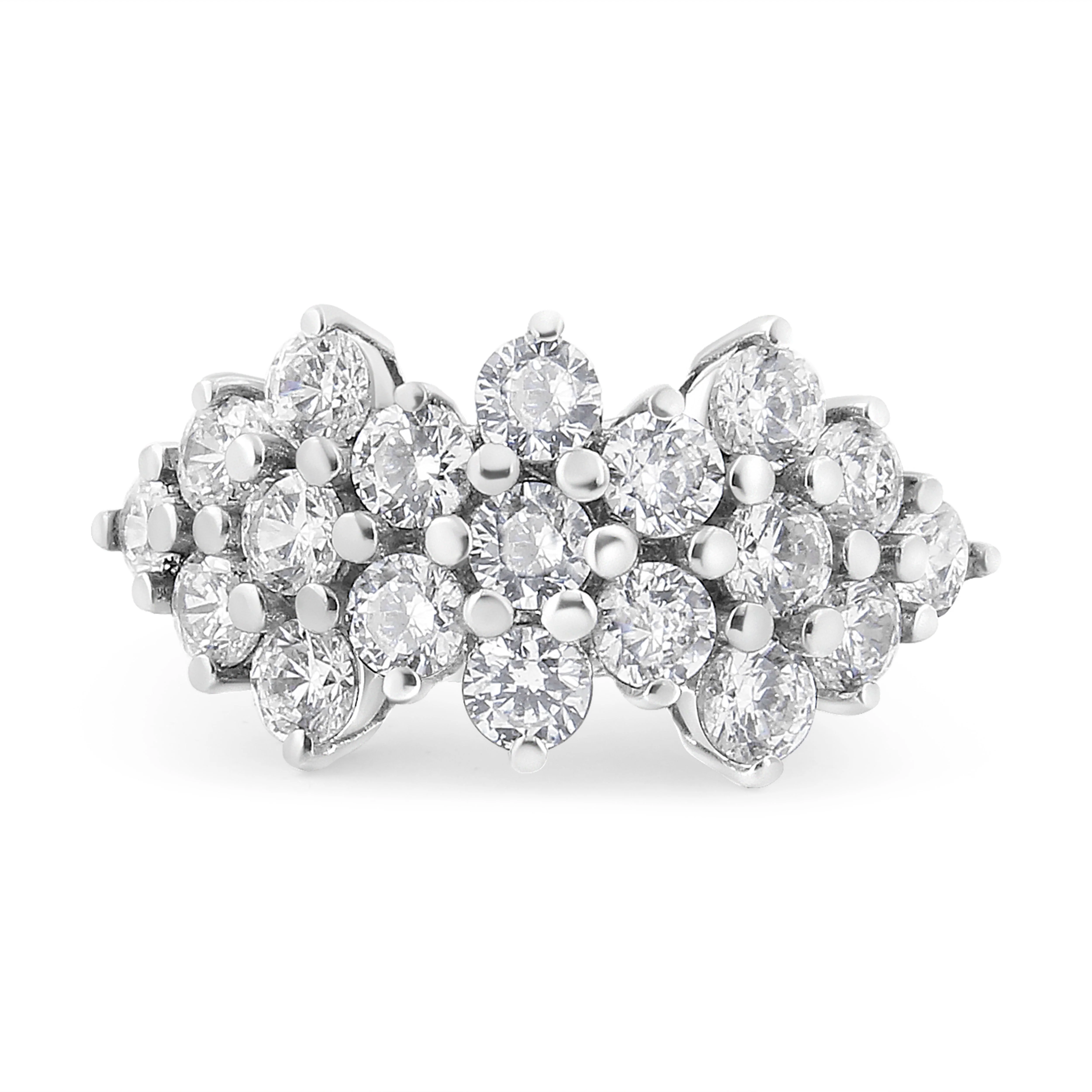 14K White Gold 4.0 Cttw Diamond Multi Row Scatter Band Ring (I-J Color, I1-I2 Clarity) - Size 7 - Image 5