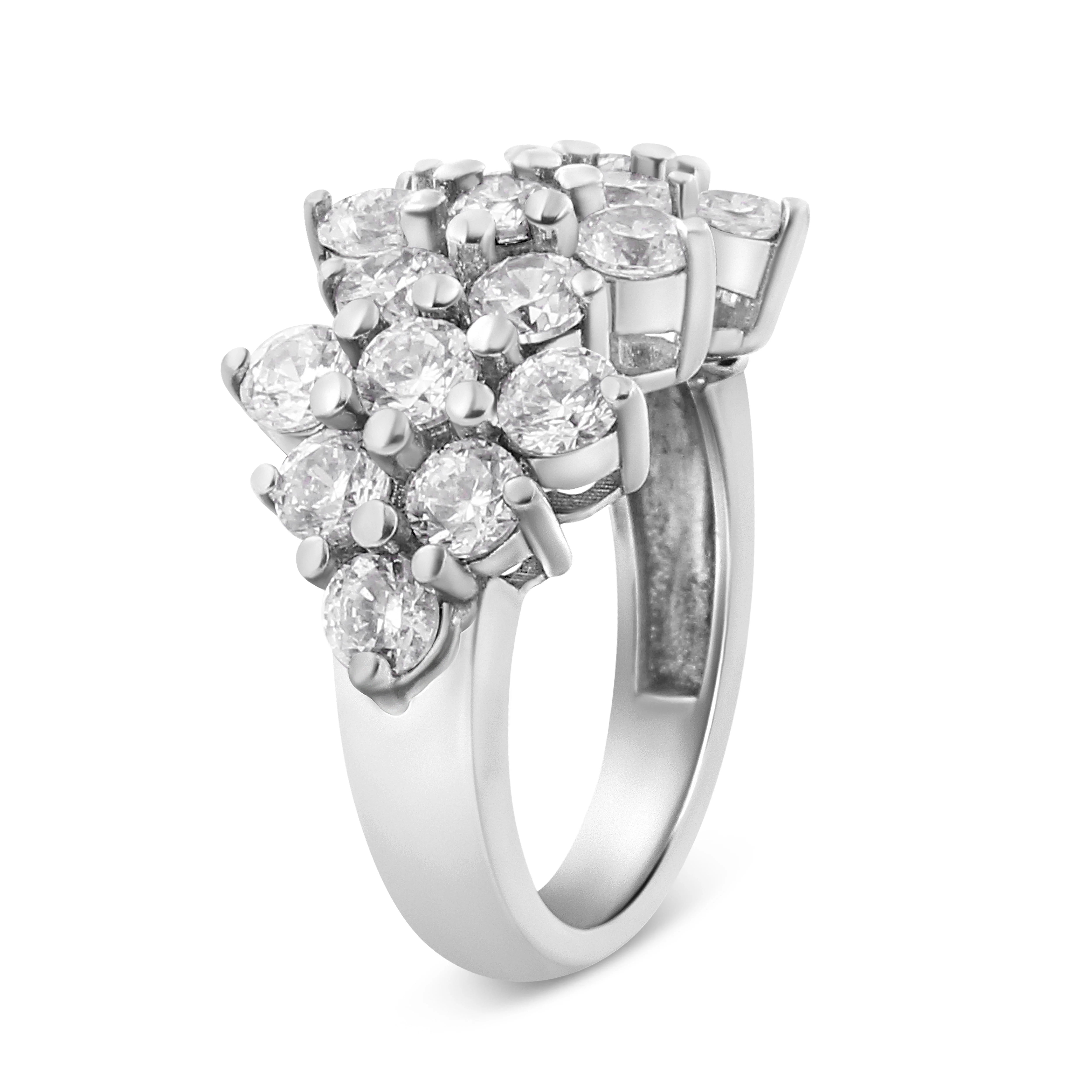 14K White Gold 4.0 Cttw Diamond Multi Row Scatter Band Ring (I-J Color, I1-I2 Clarity) - Size 7 - Image 6
