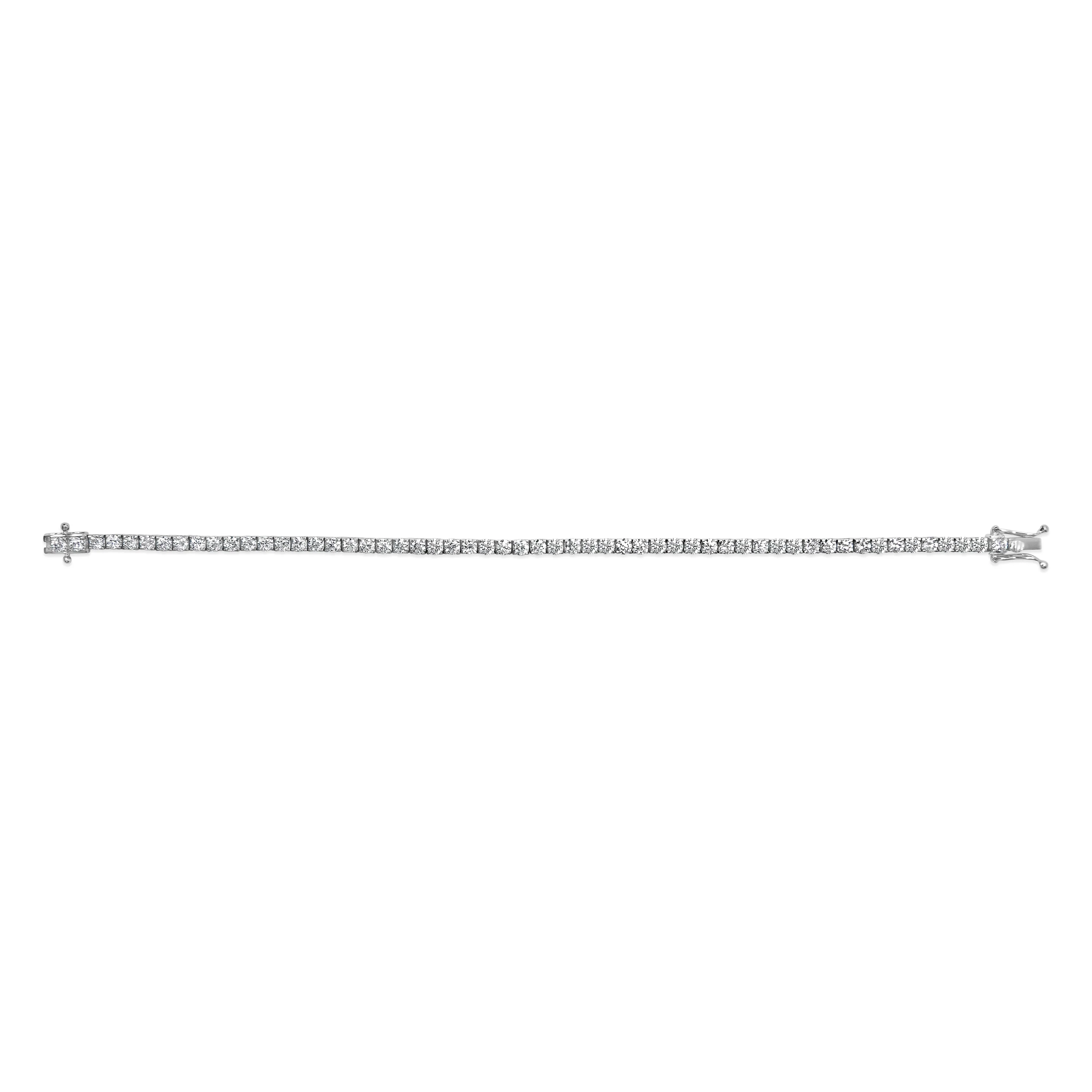 14K White Gold 5.0 Cttw Lab Grown Diamond Tennis Bracelet (F-G Color, VS1-VS2 Clarity) - 7.25" Inches - Image 3