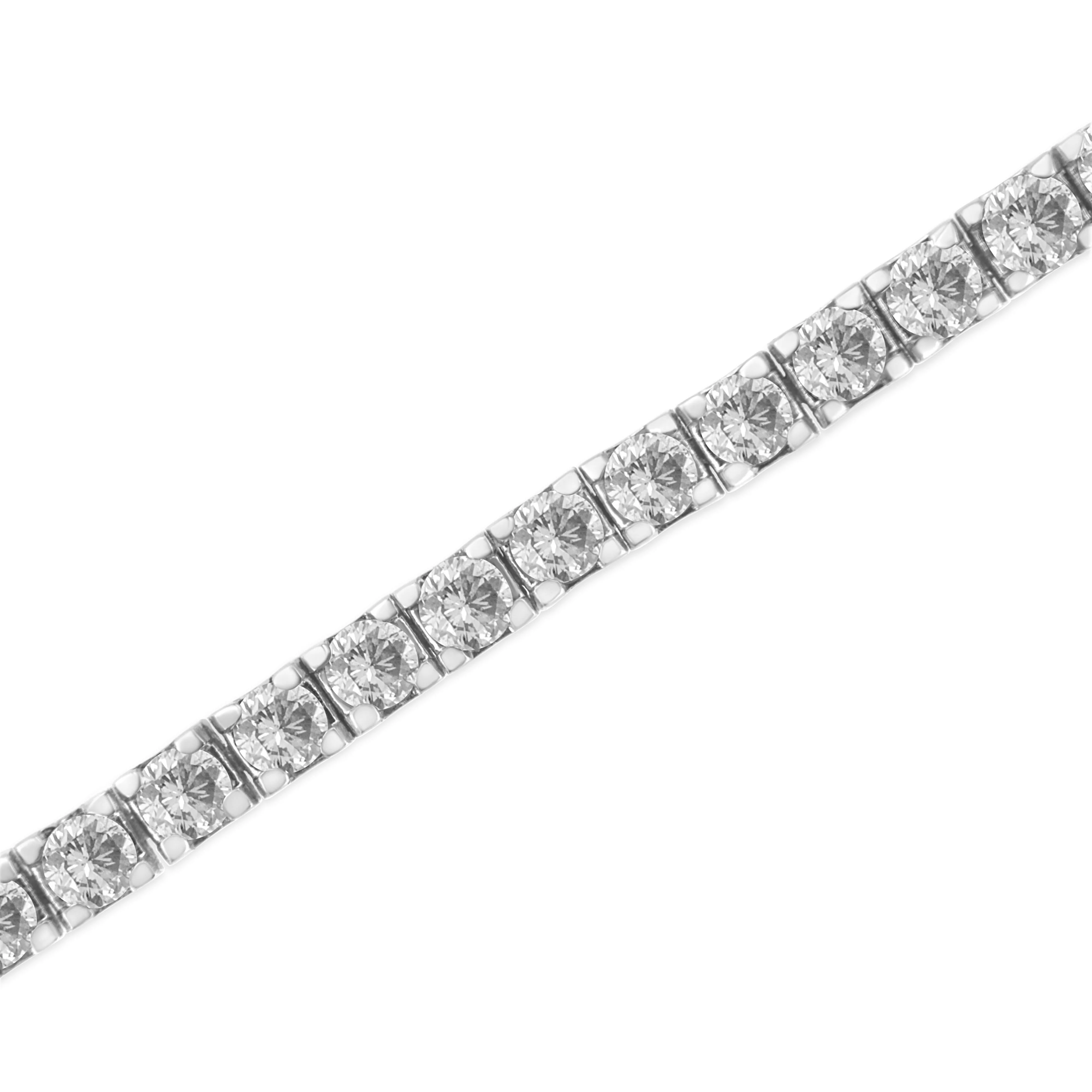 14K White Gold 5.00 Cttw Prong Set Lab Grown Round Diamond Classic Tennis Bracelet (F-G Color, VS2-SI1 Clarity) - 7.25" - Image 3