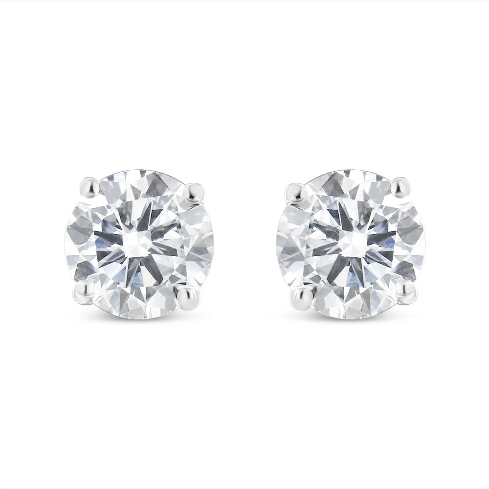 14K White Gold 5/8 Cttw Lab Grown Diamond 4-Prong Classic Stud Earrings (F-G Color, VS2-SI1 Clarity) - Image 4