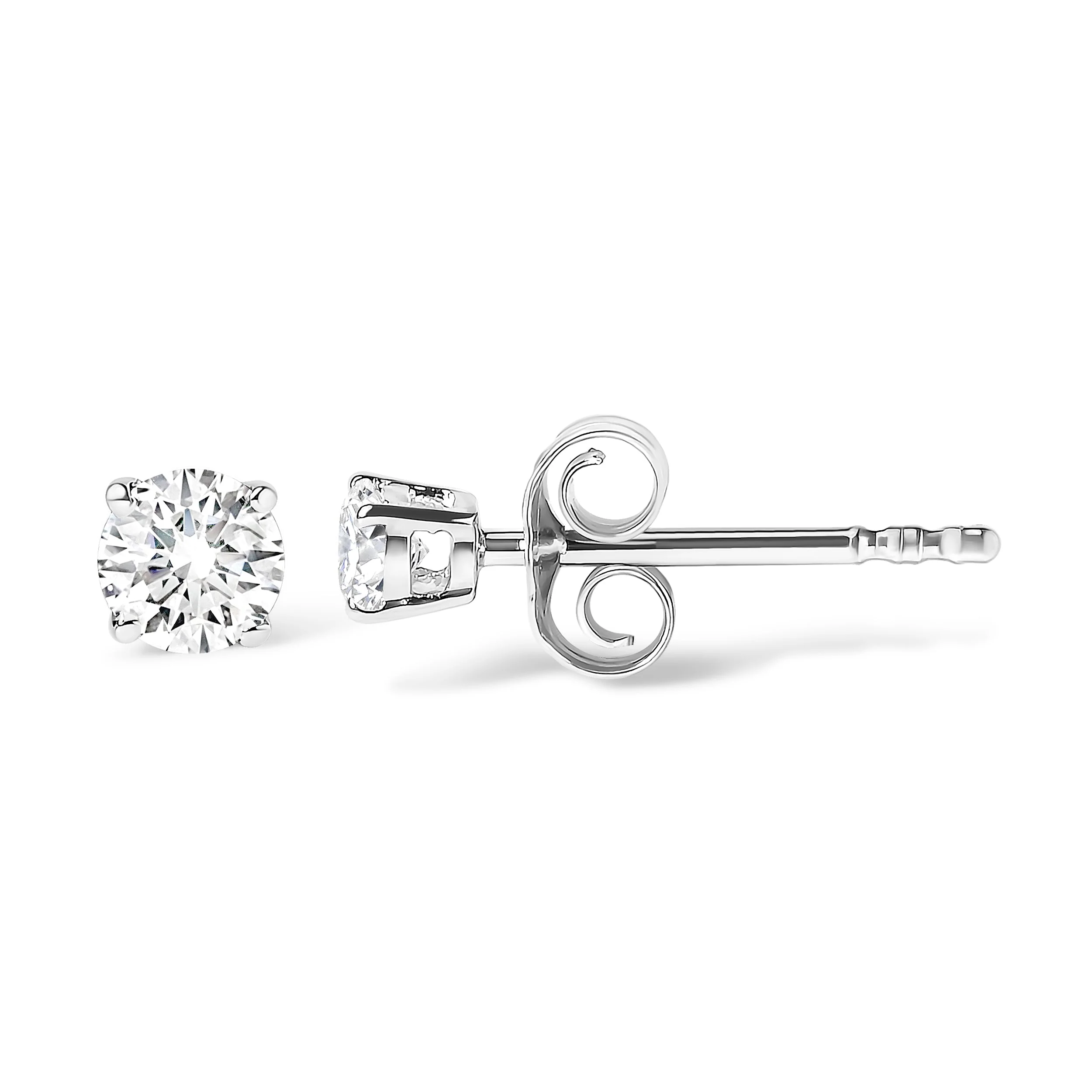 14K White Gold 5/8 Cttw Round Brilliant-Cut Lab Grown Diamond Classic 4-Prong Push back Stud Earrings (F-G Color, VS1-VS2 Clarity) - Image 7