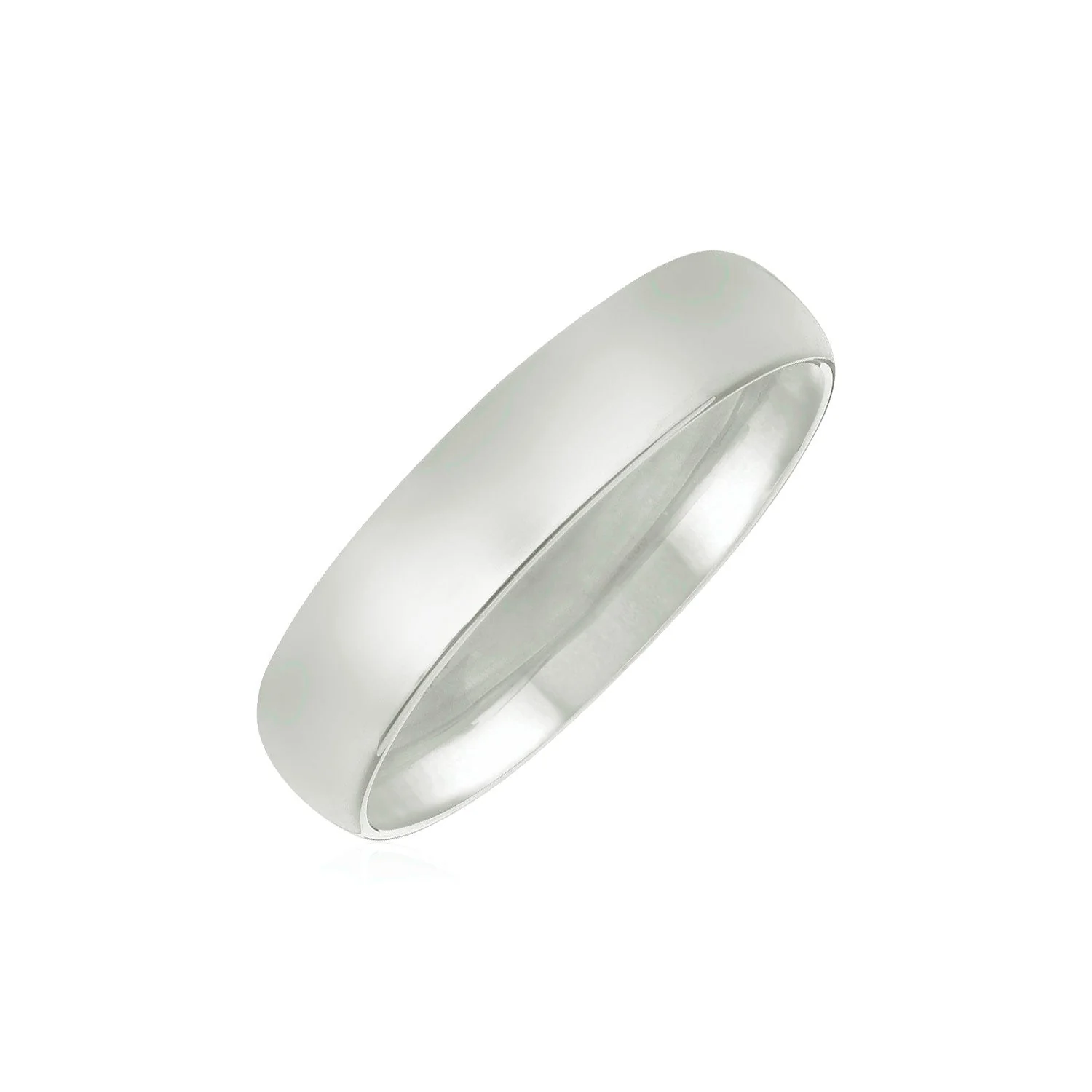 14k White Gold 5mm Comfort Fit Wedding Band - Image 2
