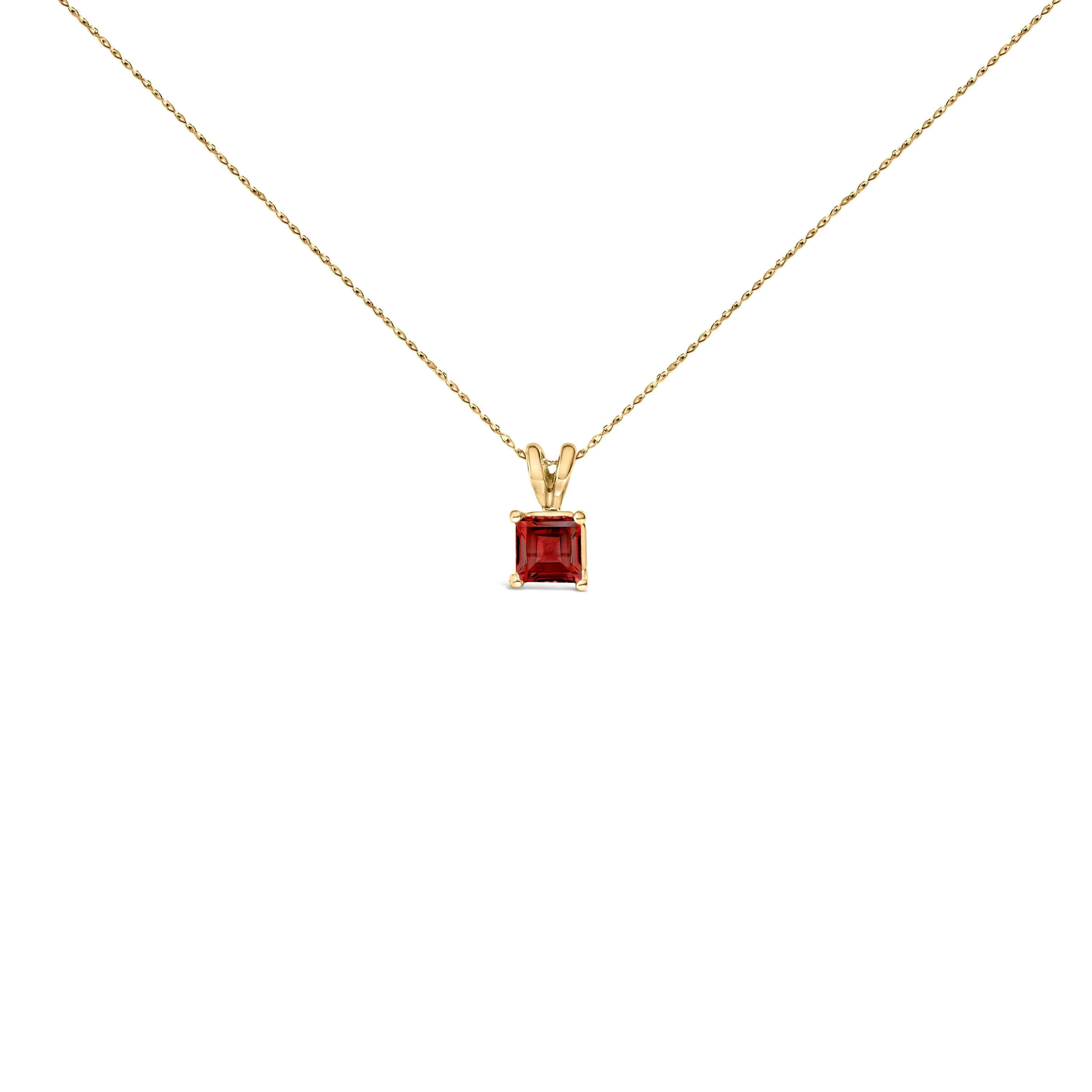 14K White Gold 5x5 MM Square Shaped Purple Amethyst Solitaire Pendant Necklace - Image 10