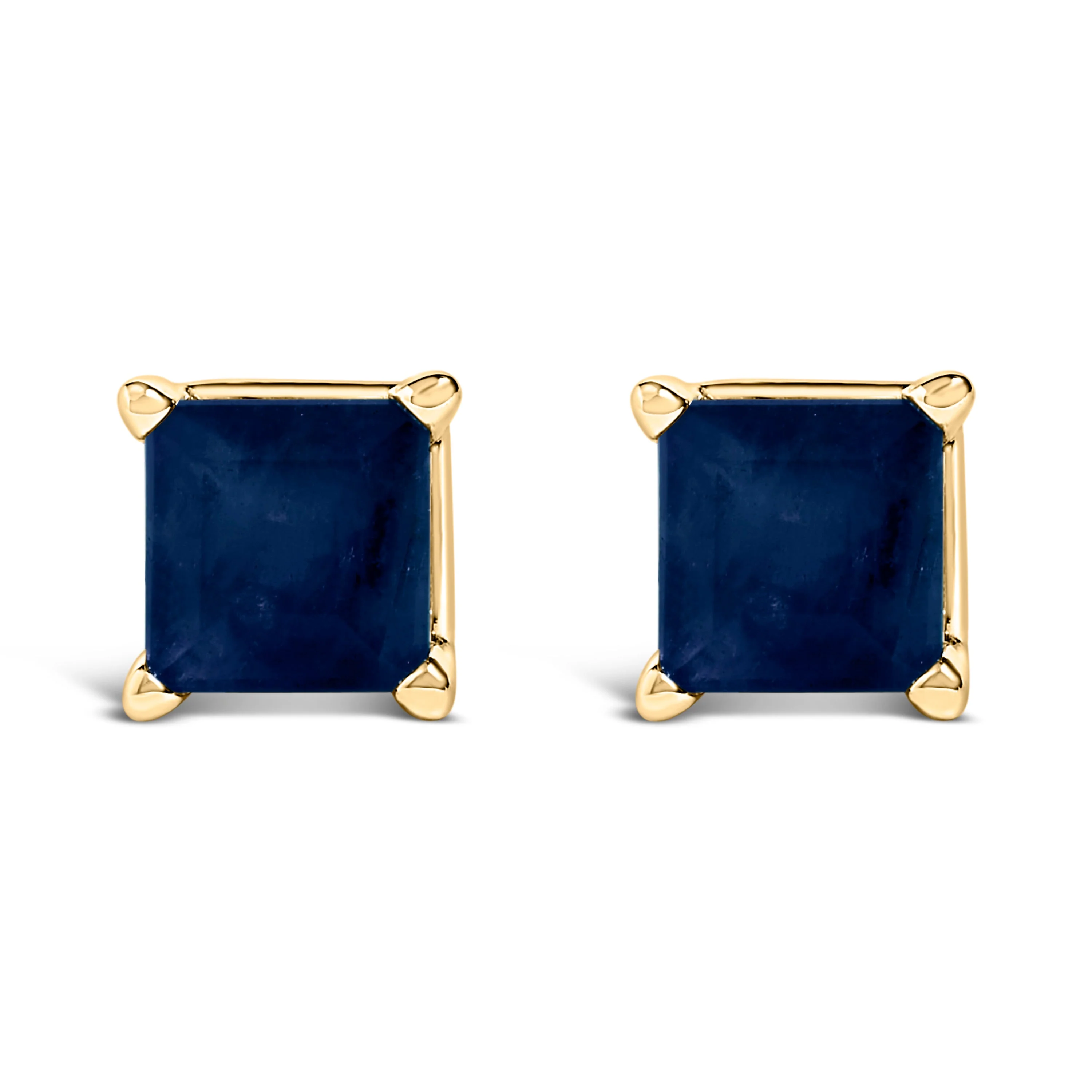 14K White Gold 5x5MM Princess Cut Purple Amethyst Solitaire Stud Earrings - Image 12