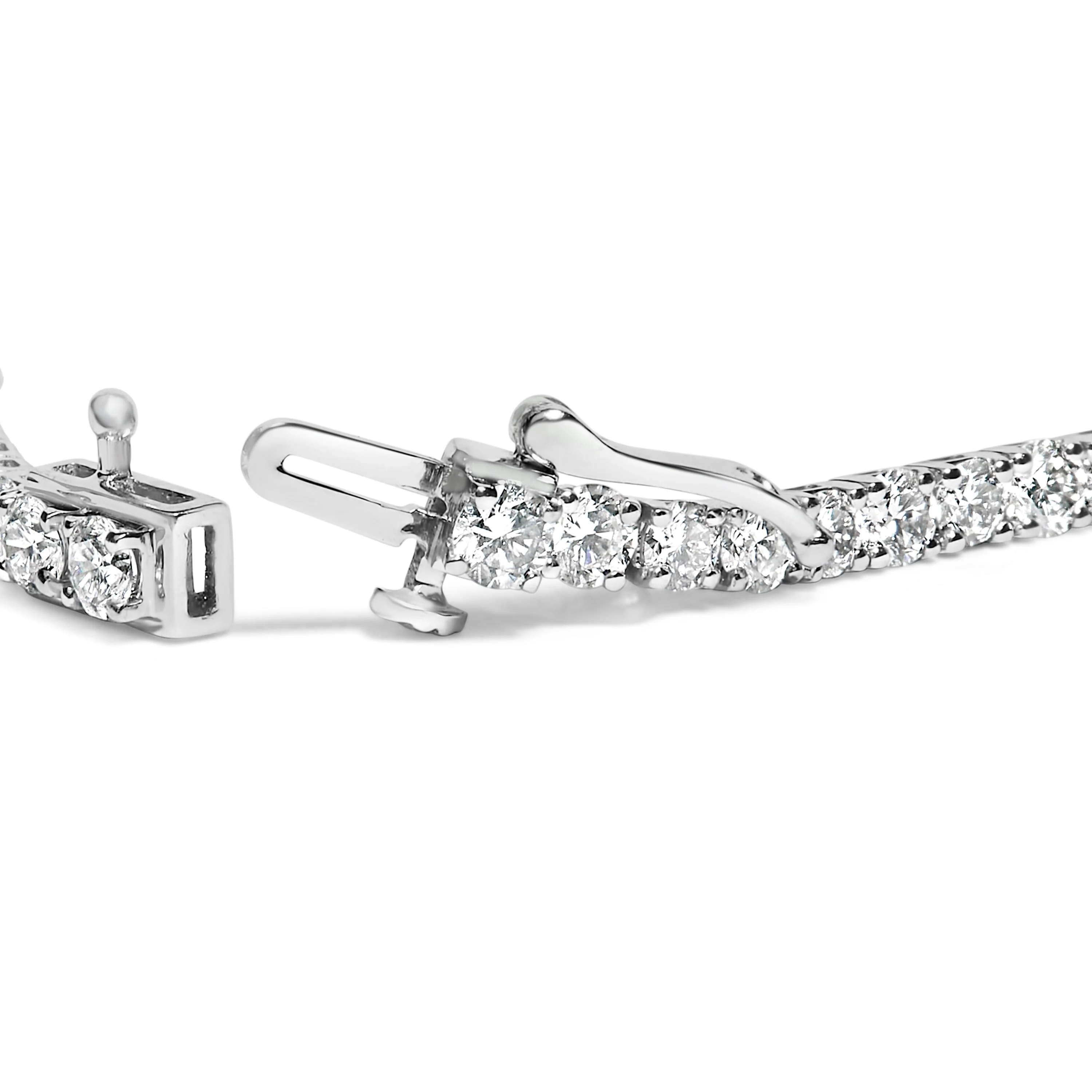 14K White Gold 6.00 Cttw Lab Grown Diamond Classic Tennis Bracelet  - 7.25" - Image 2