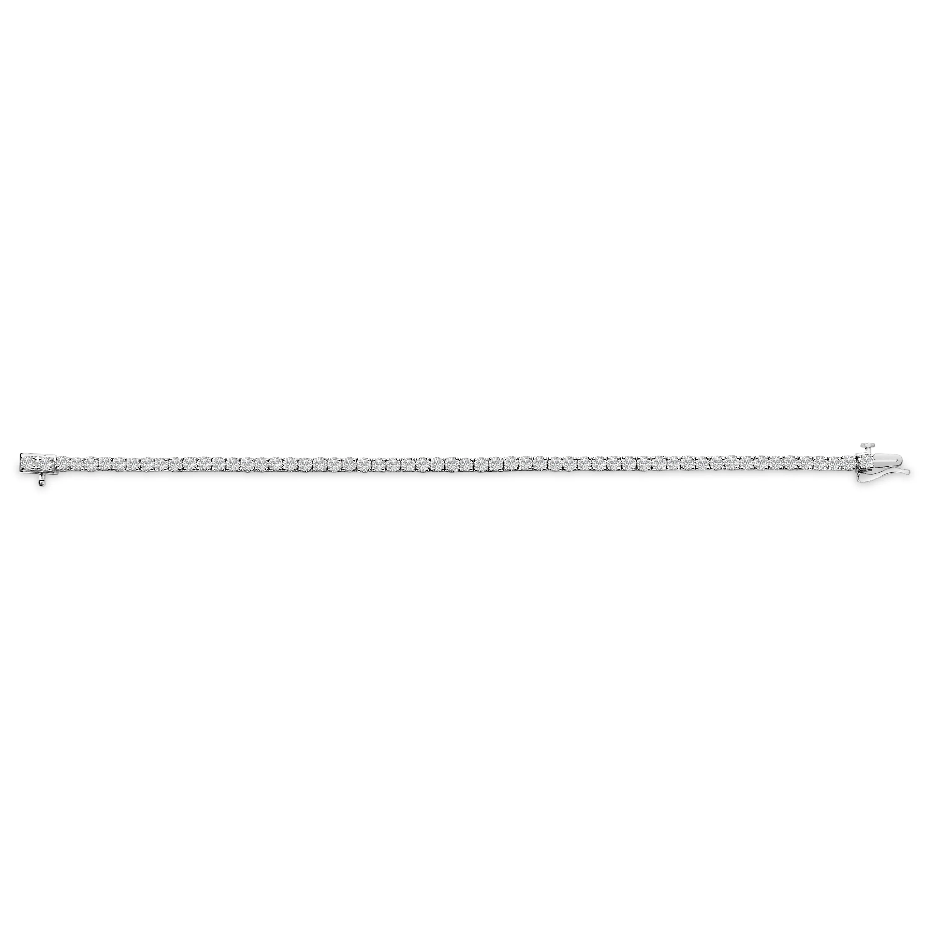 14K White Gold 6.00 Cttw Lab Grown Diamond Classic Tennis Bracelet  - 7.25" - Image 3