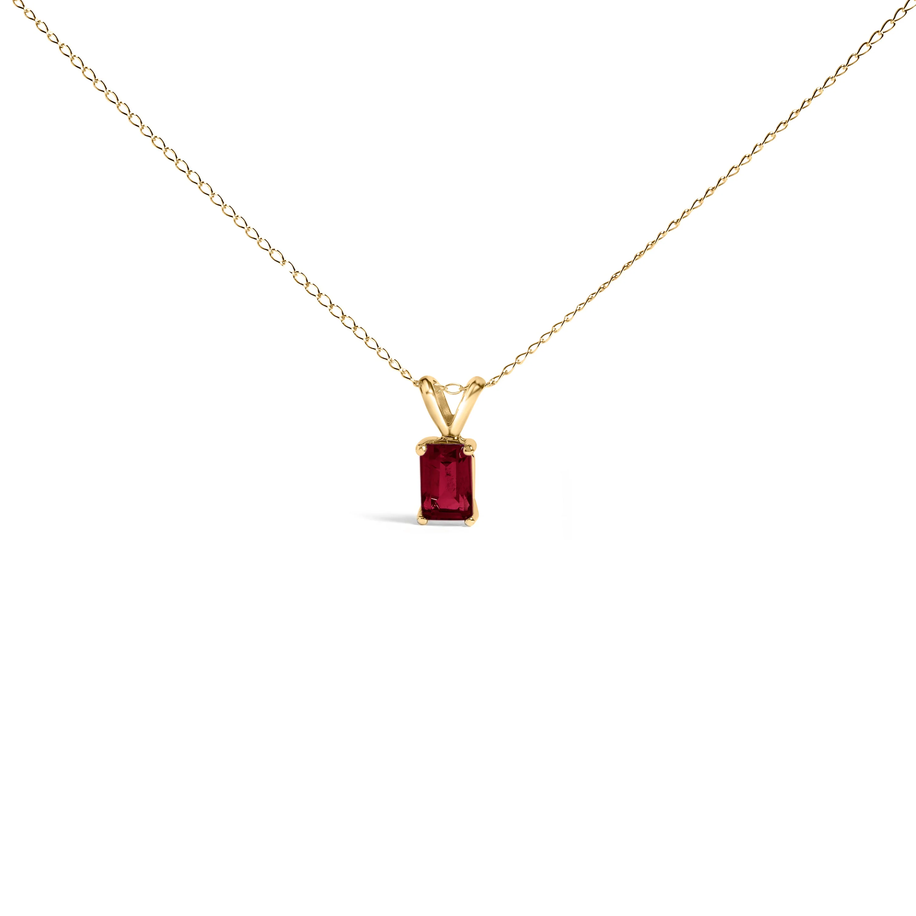 14K White Gold 6x4MM Emerald Cut Purple Amethyst Solitaire Pendant Necklace - Image 11