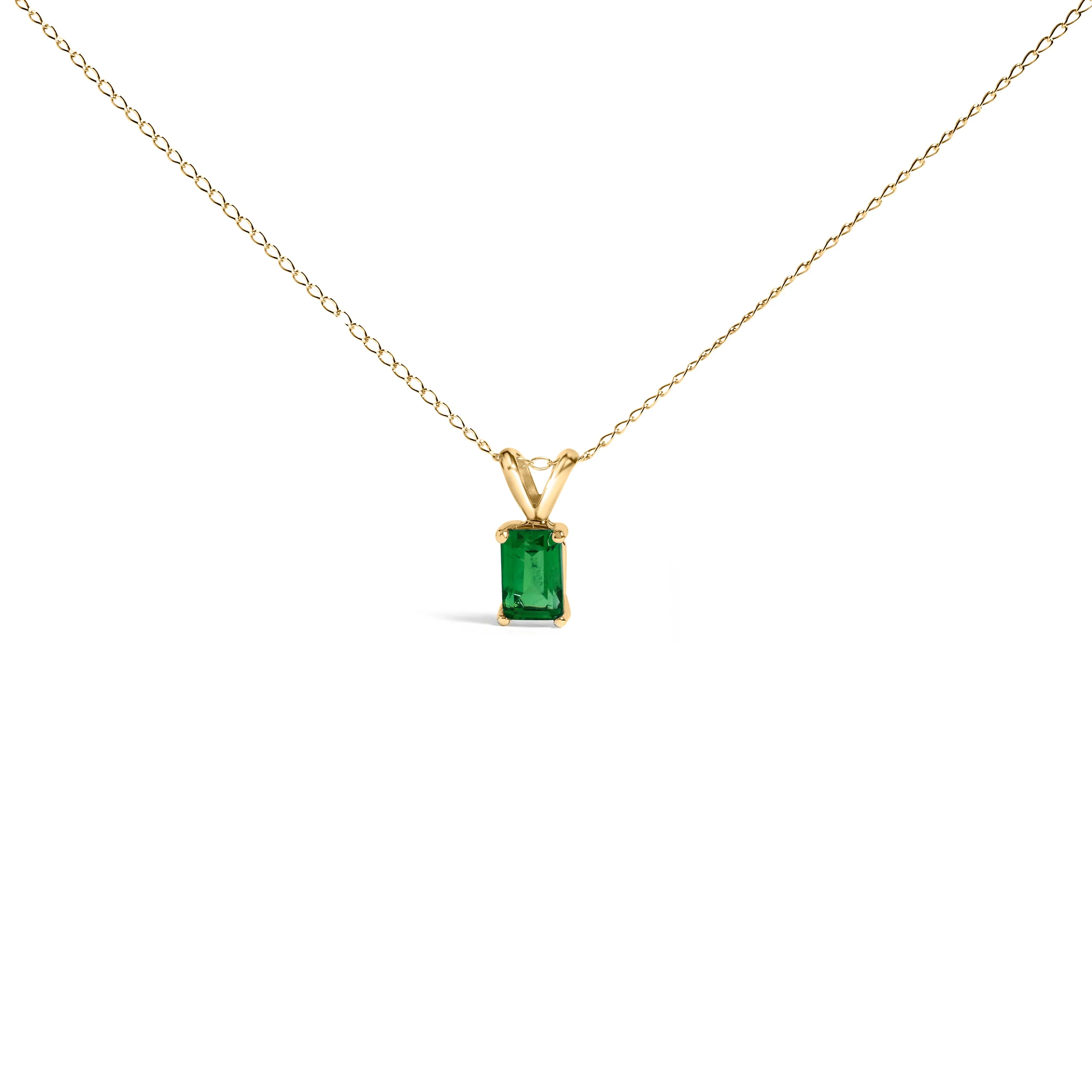 14K White Gold 6x4MM Emerald Cut Purple Amethyst Solitaire Pendant Necklace - Image 9