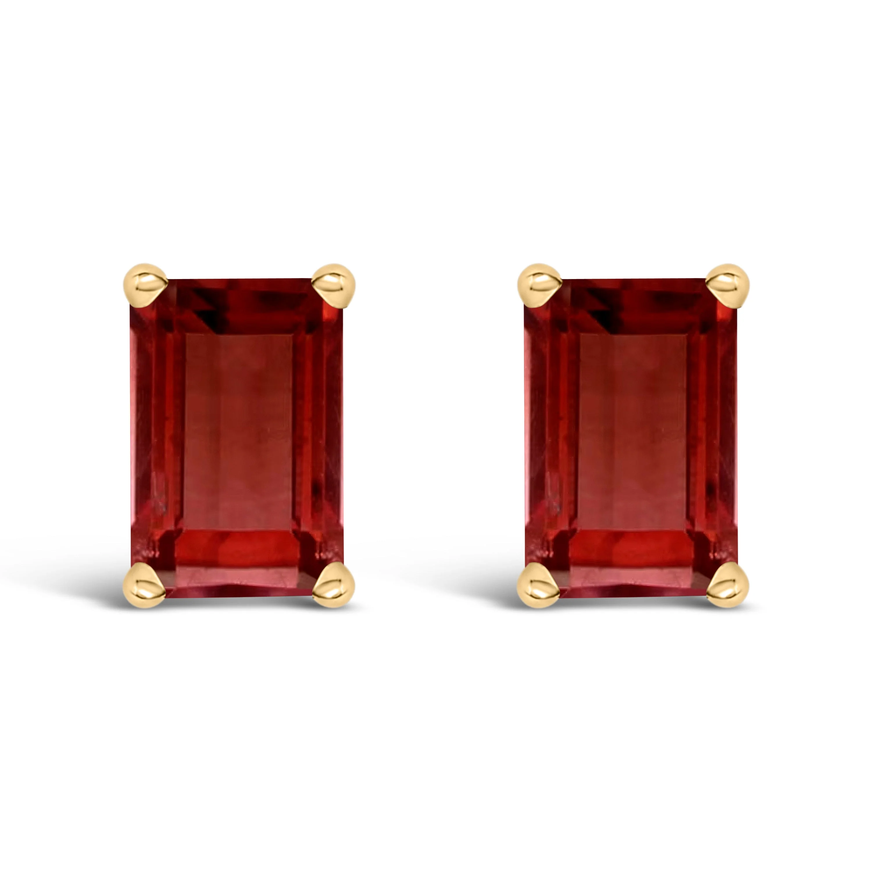14K White Gold 6x4MM Emerald Shaped Amethyst Solitaire Stud Earrings - Image 10