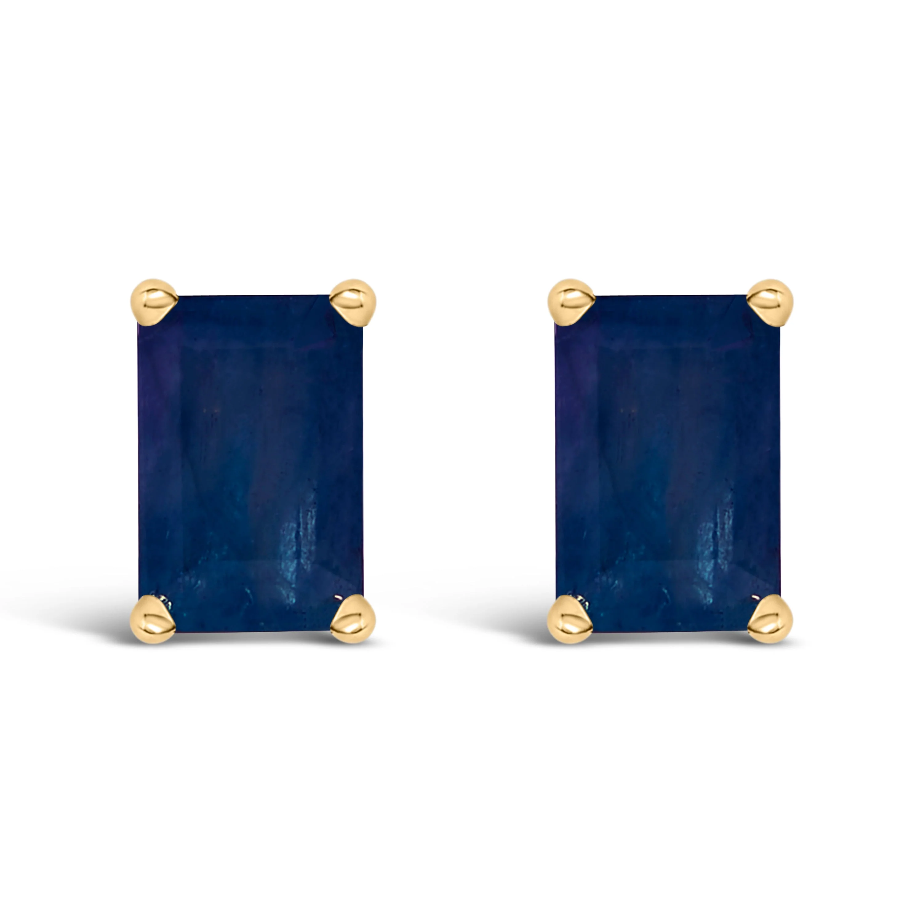 14K White Gold 6x4MM Emerald Shaped Amethyst Solitaire Stud Earrings - Image 12