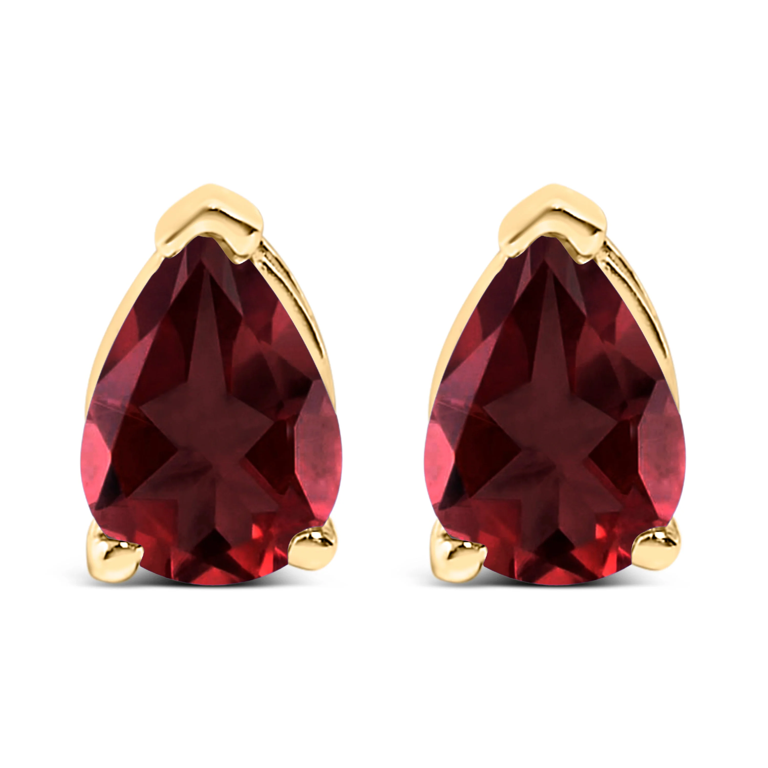 14K White Gold 6x4MM Pear Shaped Purple Amethyst Solitaire Stud Earrings - Image 10